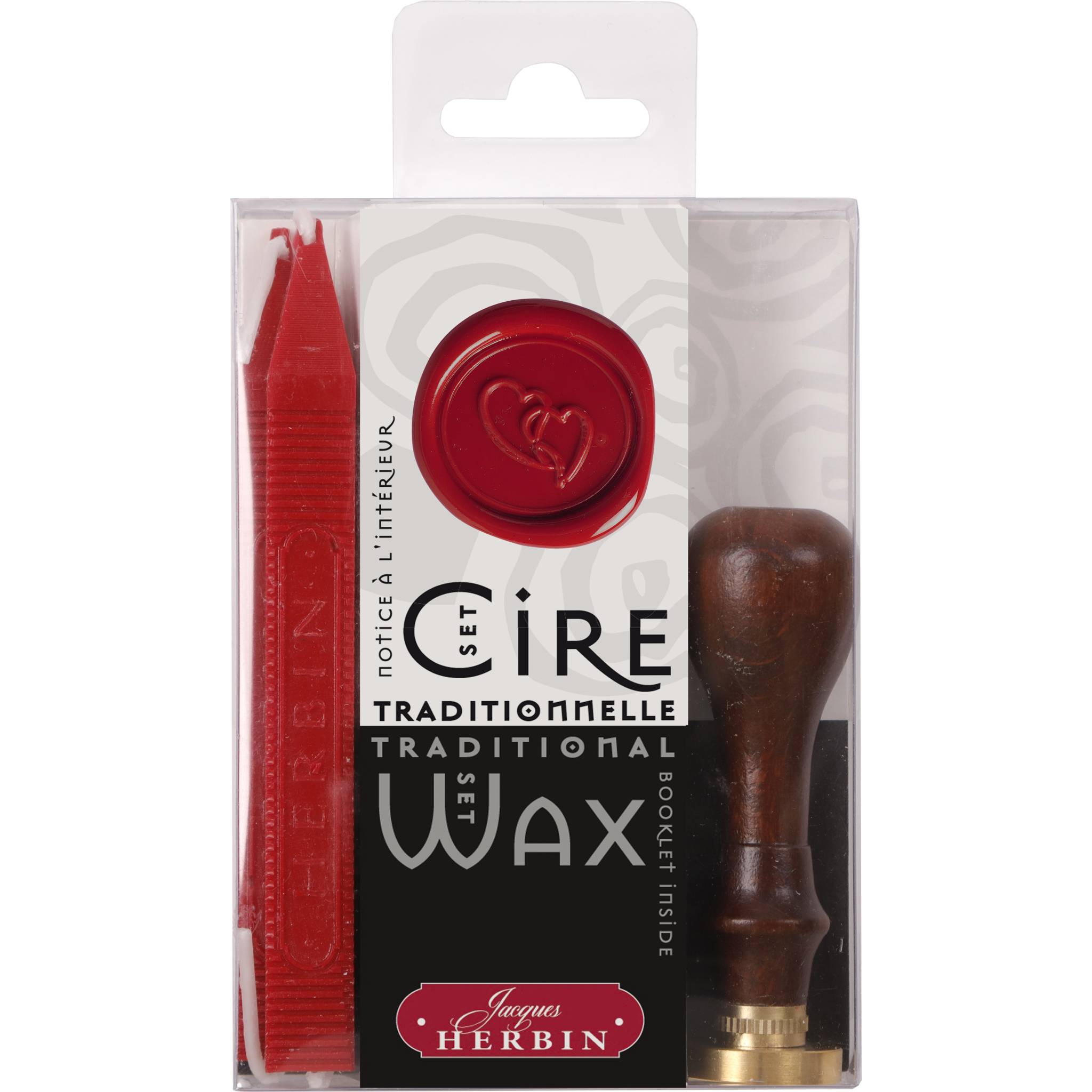 Jacques Herbin 2x Set Traditionelles Siegelwachs - Herz 45201T