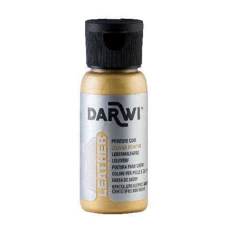Darwi 4x DARWI Ledermalfarbe, Flasche 50ml, Gold - Gold DA0420050050C