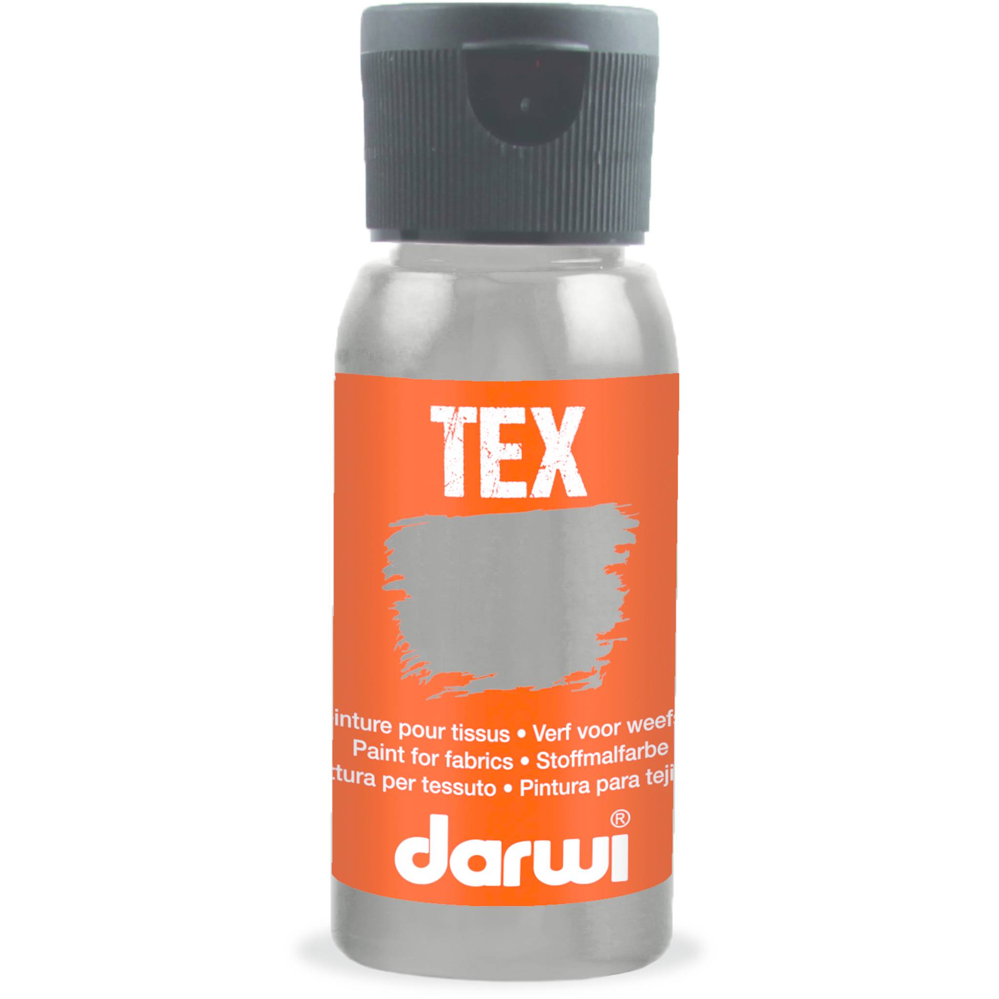 Darwi 4x DARWI Stoffmalfarbe, Flasche 50ml, Zink - Zink DA0100050162C