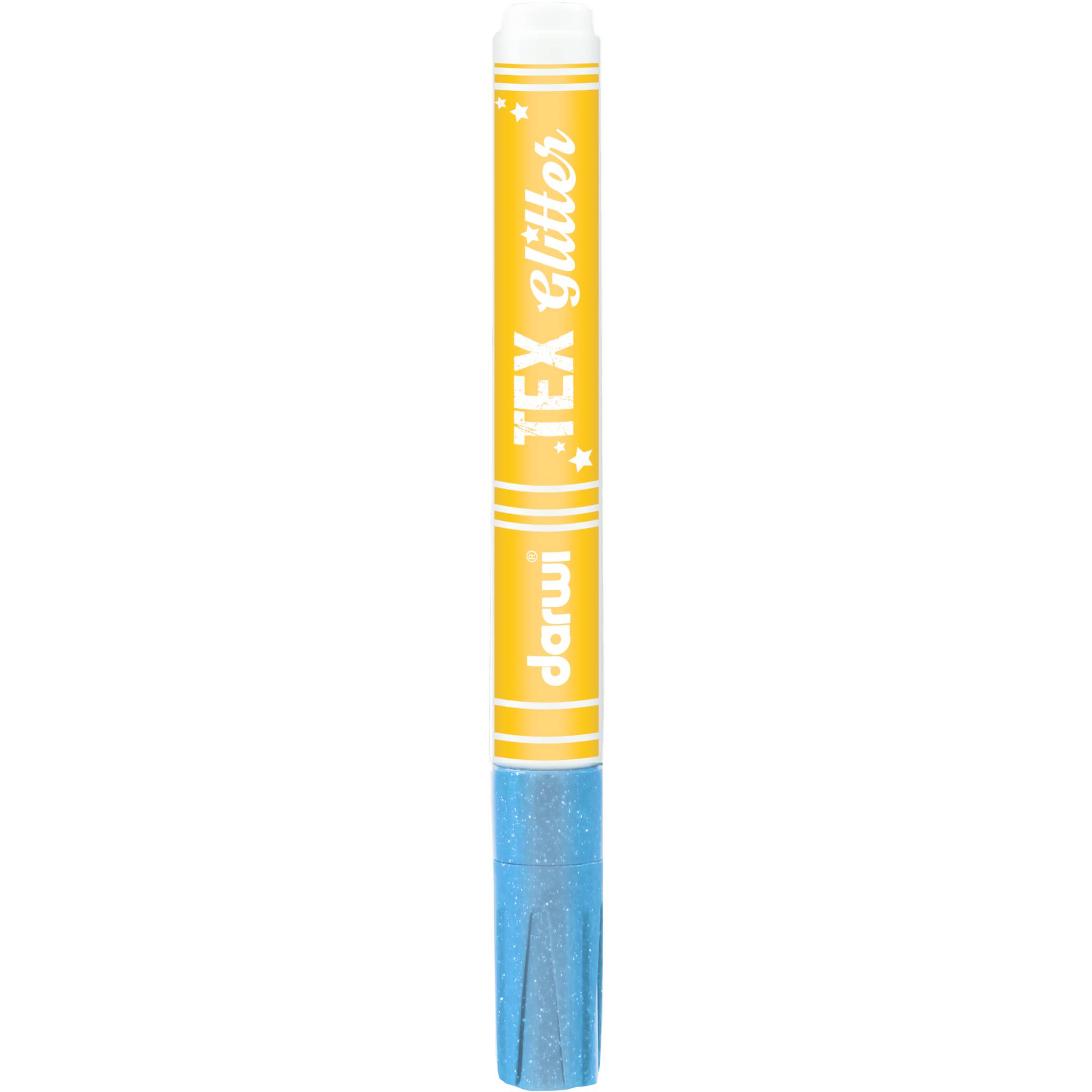 Darwi 6x Textilmarker Glitter, Spitze 2mm, 6ml, Perlmuttblau DA0140013200C