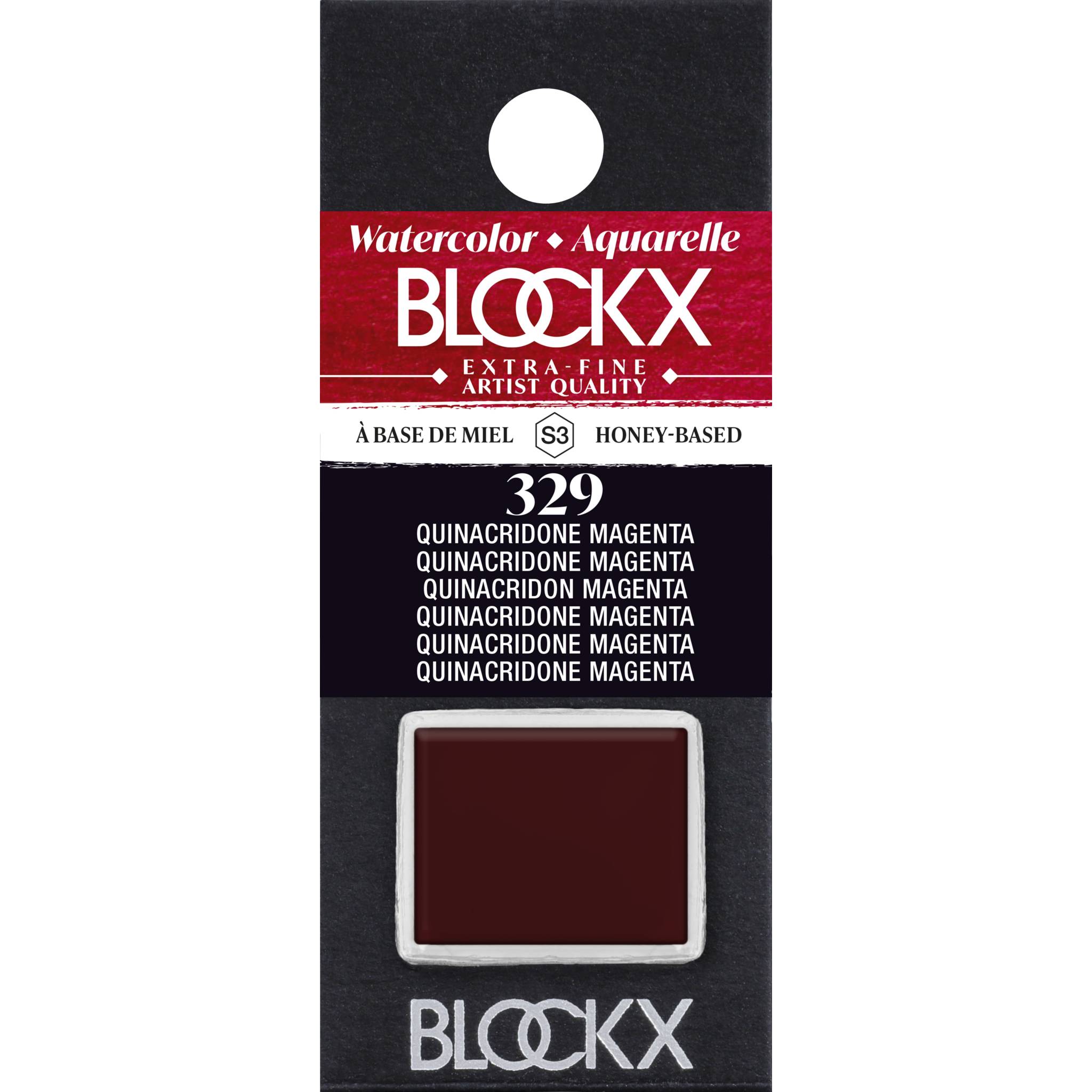 Blockx 3x Aquarellfarbe, 1/2 Näpfchen 1,5ml Quinacridon Magenta 41329BXC