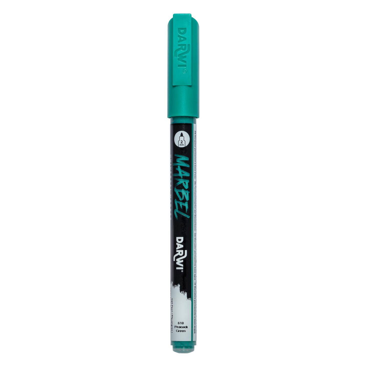 Darwi 6x Marker Acrylfarbe, konische feine Spitze 2mm Pfaugrün| DA0223002610C