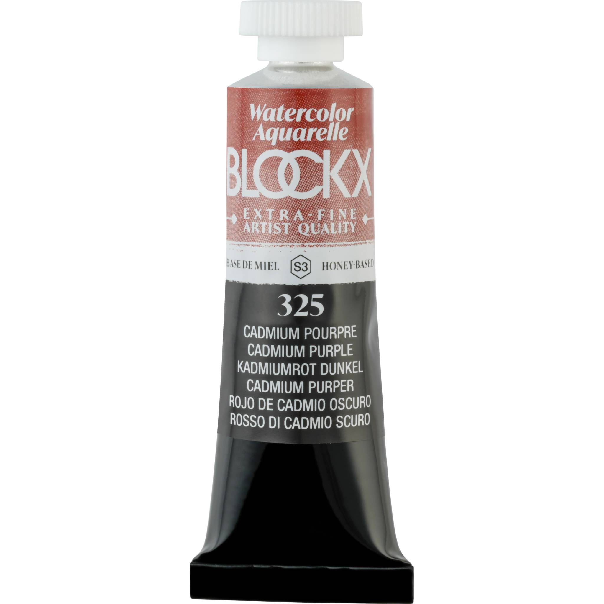 Blockx 3x Aquarellfarbe, Dunkles Kadmiumrot Tube 15ml Cadmium Pourpre 44325BXC