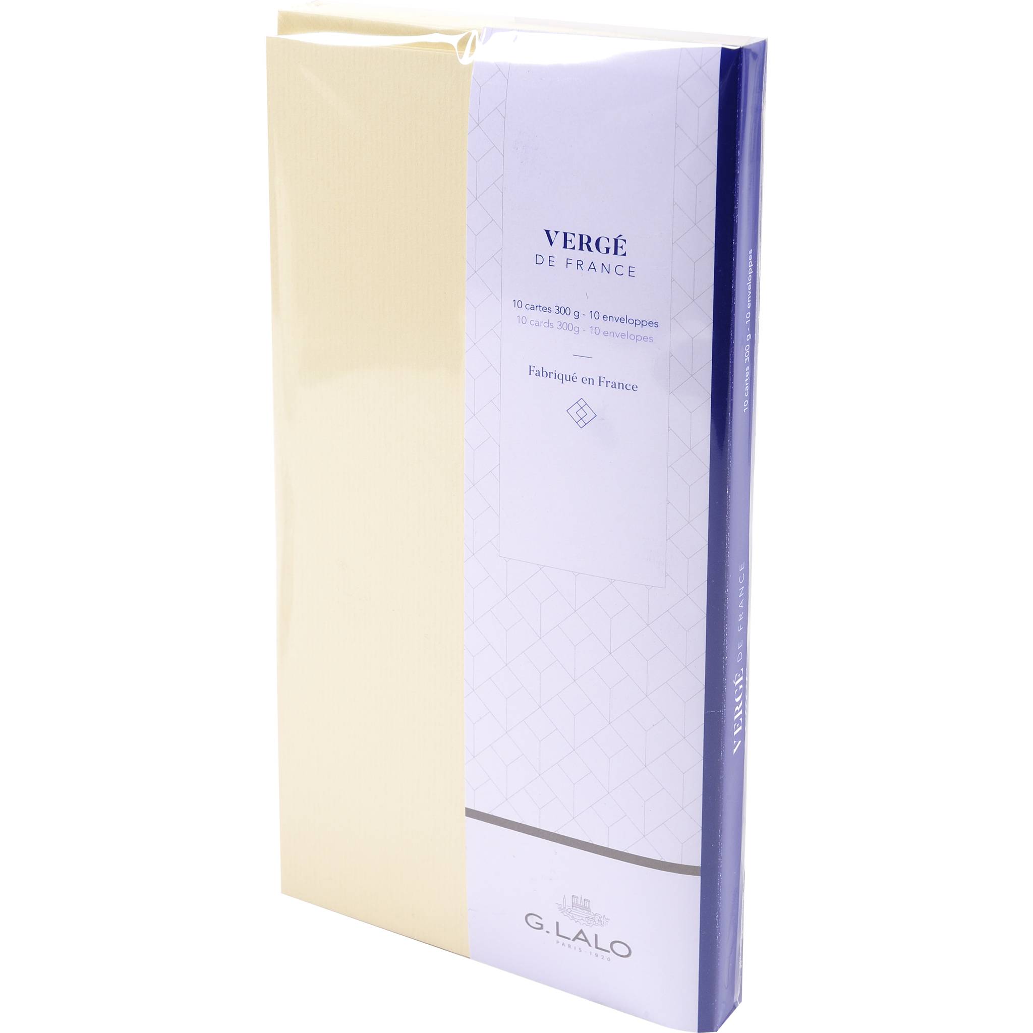 G.Lalo 5x Lalo, Korrespondenzset, 10 Karten und 10 Umschläge - Elfenbein 25016L