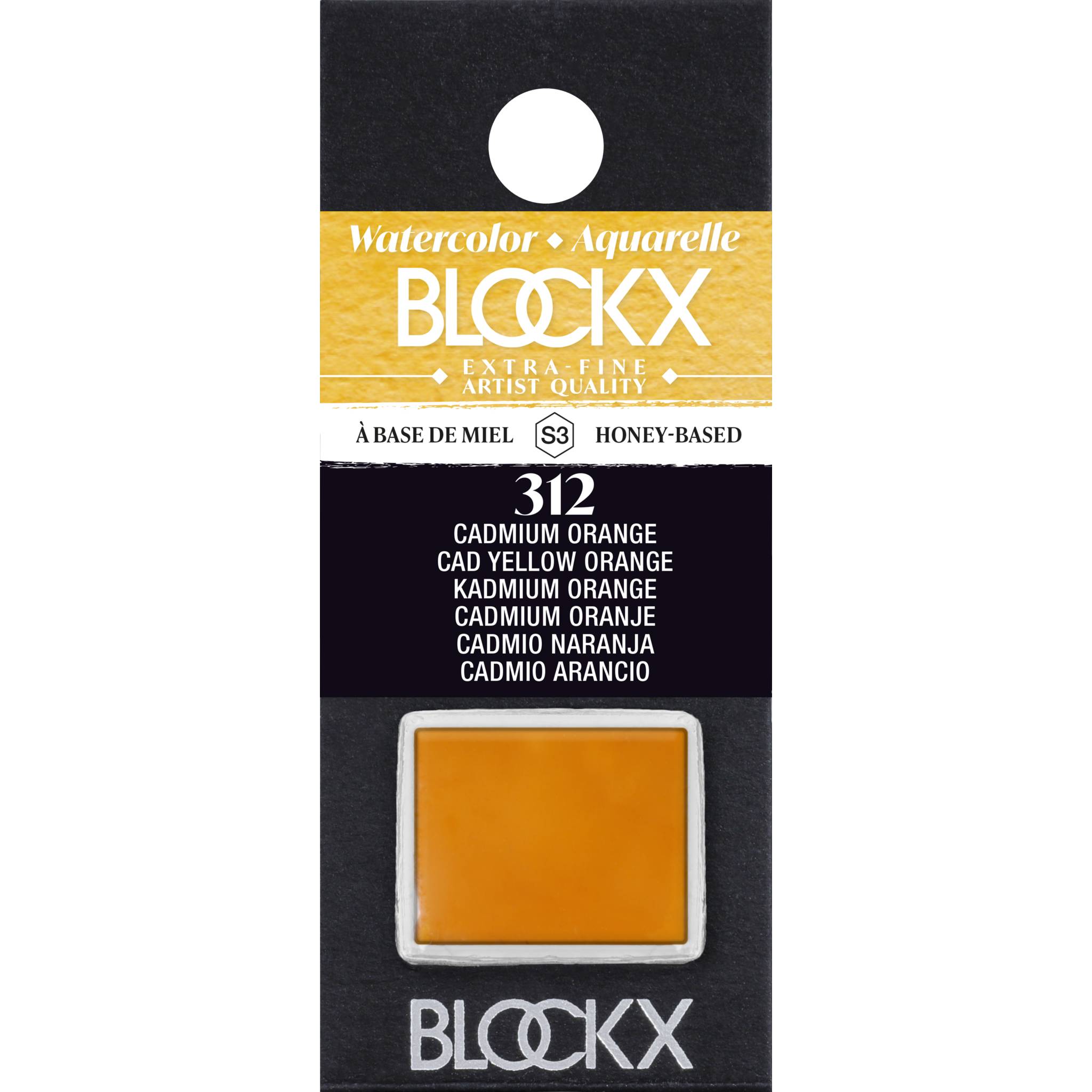 Blockx 3x Aquarellfarbe, Kadmiumorange 1/2 Näpfchen 1,5ml Kadmiumorange 41312BXC