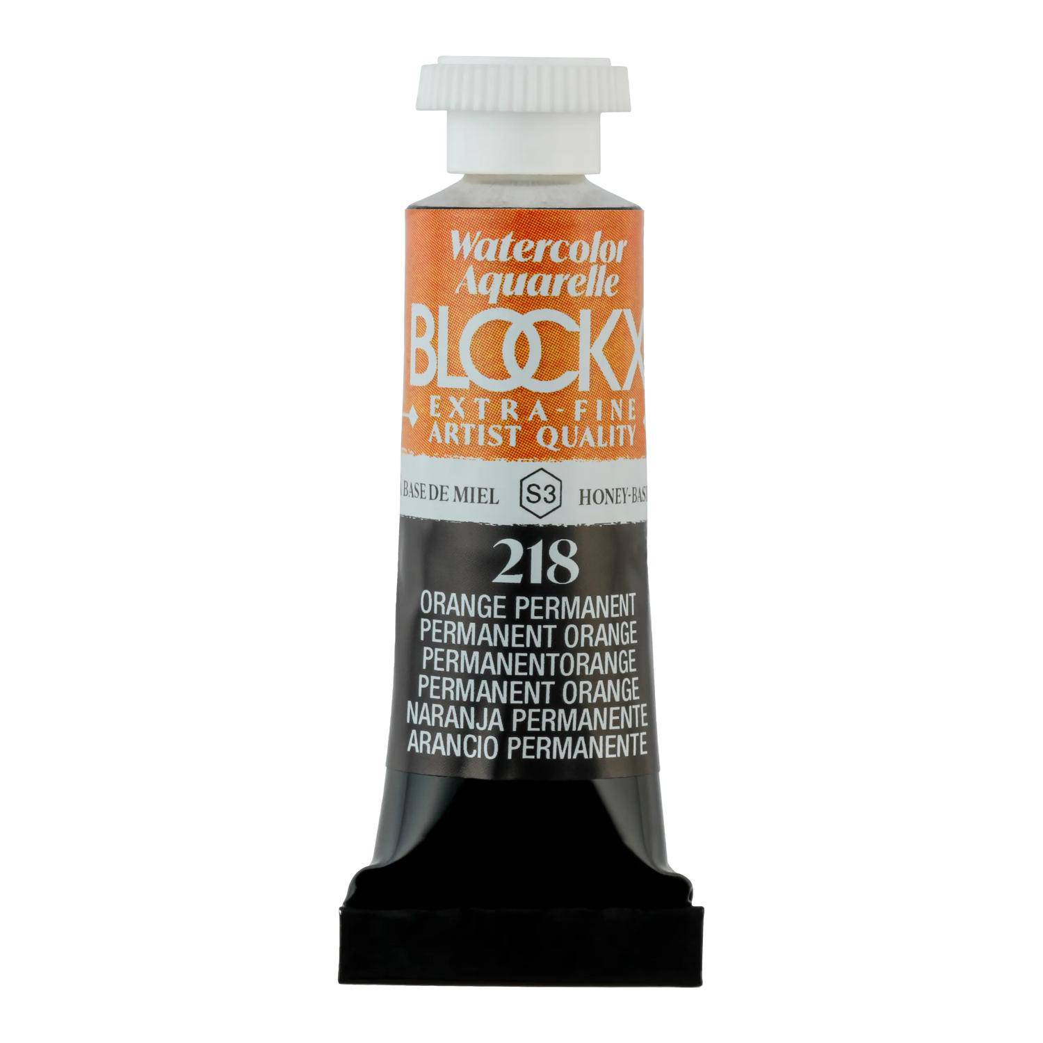 Blockx 3x Aquarellfarbe, Permanentorange - Tube 5ml - Permanentorange 43218BXC