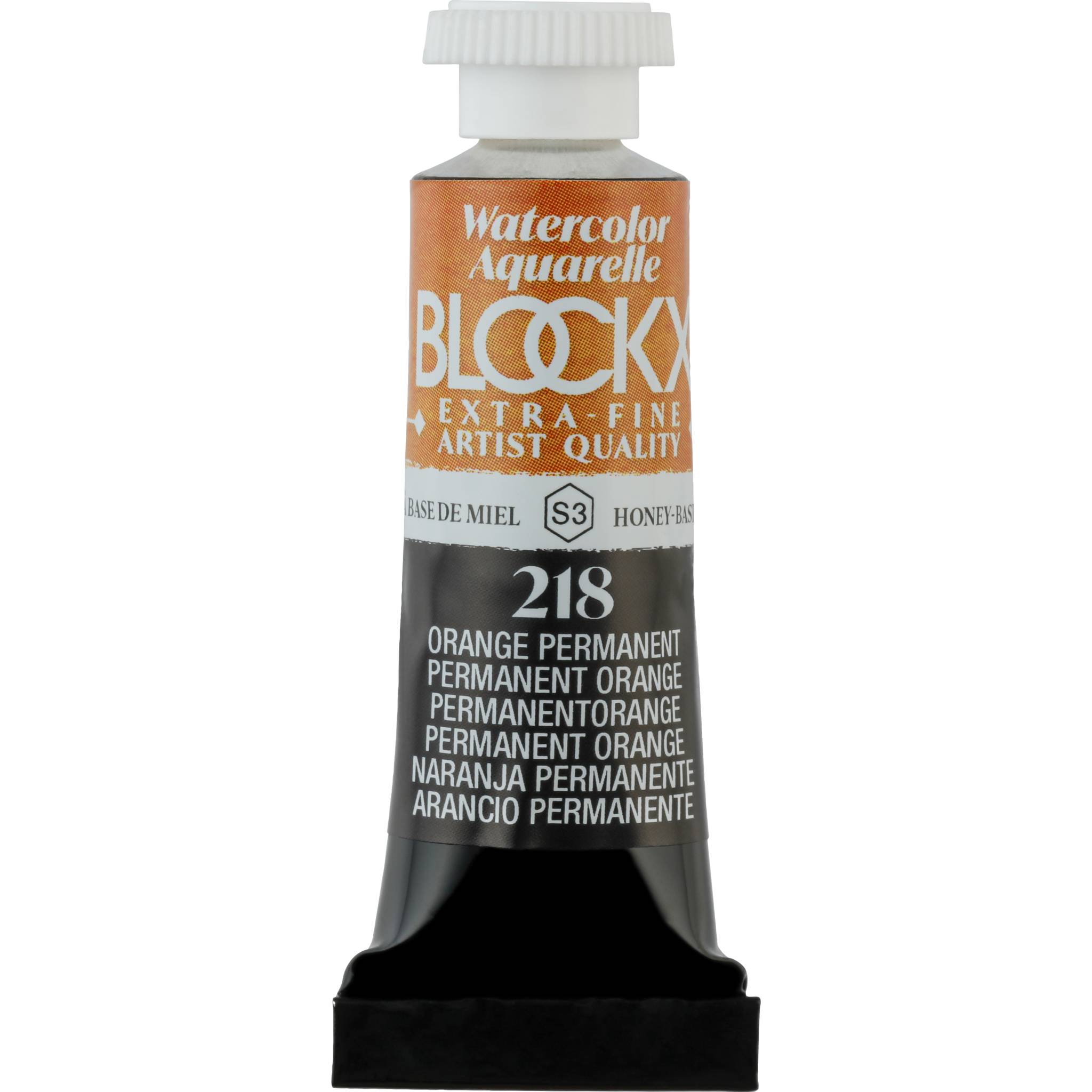 Blockx 3x Aquarellfarbe, Permanentorange - Tube 5ml - Permanentorange 43218BXC