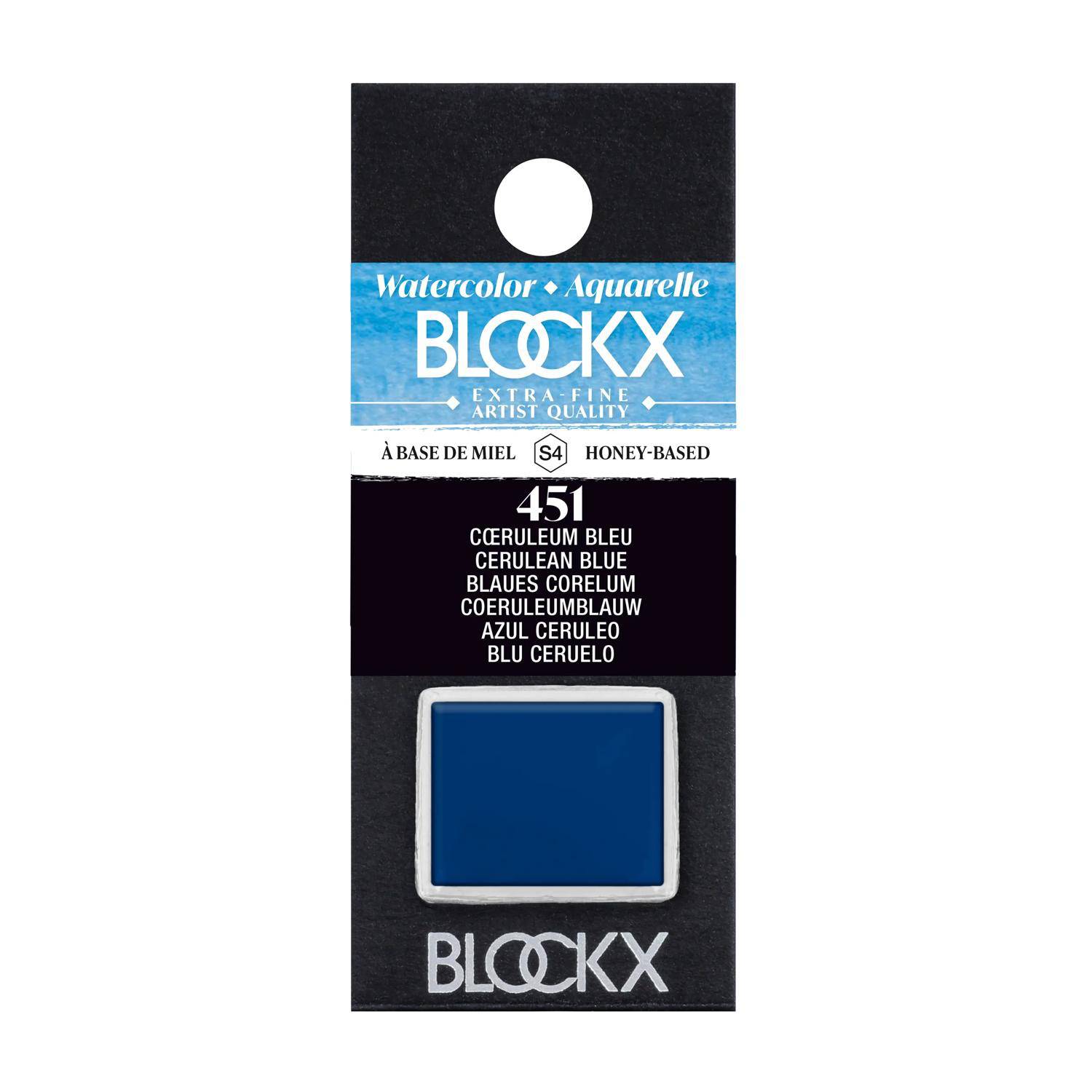 Blockx 3x Aquarellfarbe, Colinblau - 1/2 Näpfchen 1,5ml - Cœruleum blau 41451BXC