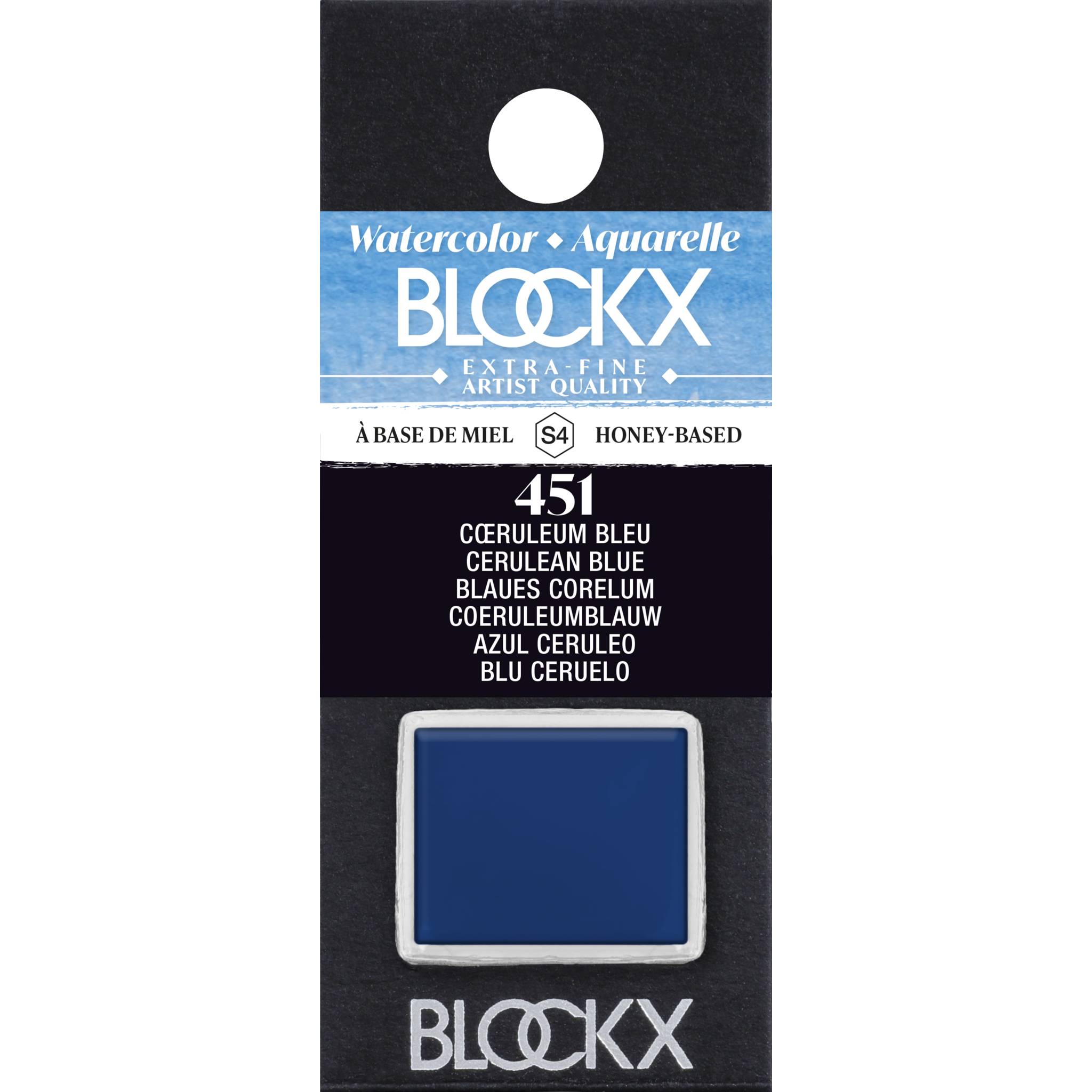 Blockx 3x Aquarellfarbe, Colinblau - 1/2 Näpfchen 1,5ml - Cœruleum blau 41451BXC