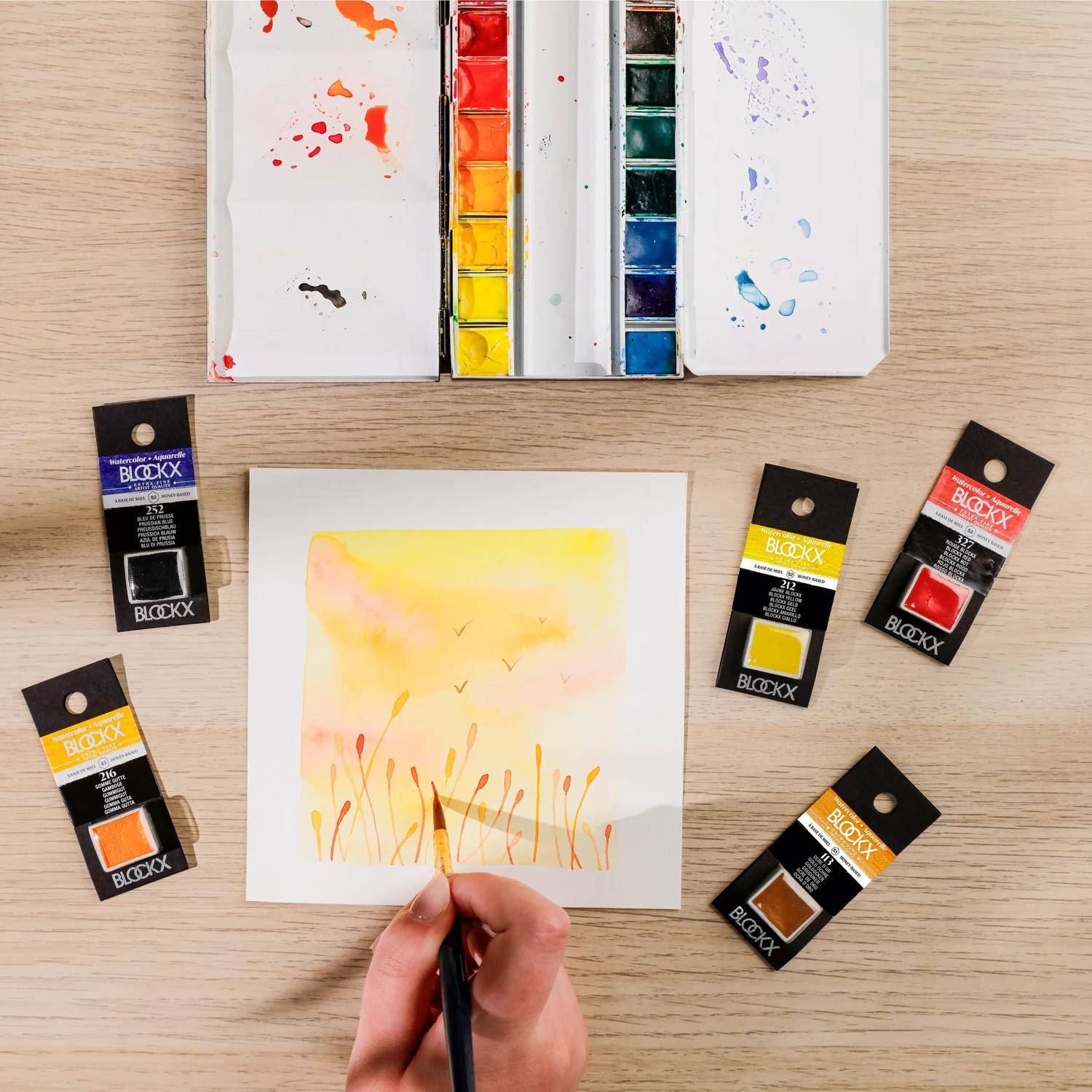 Blockx 3x Aquarellfarbe, Preußischblau 1/2 Näpfchen 1,5ml Preußischblau 41252BXC