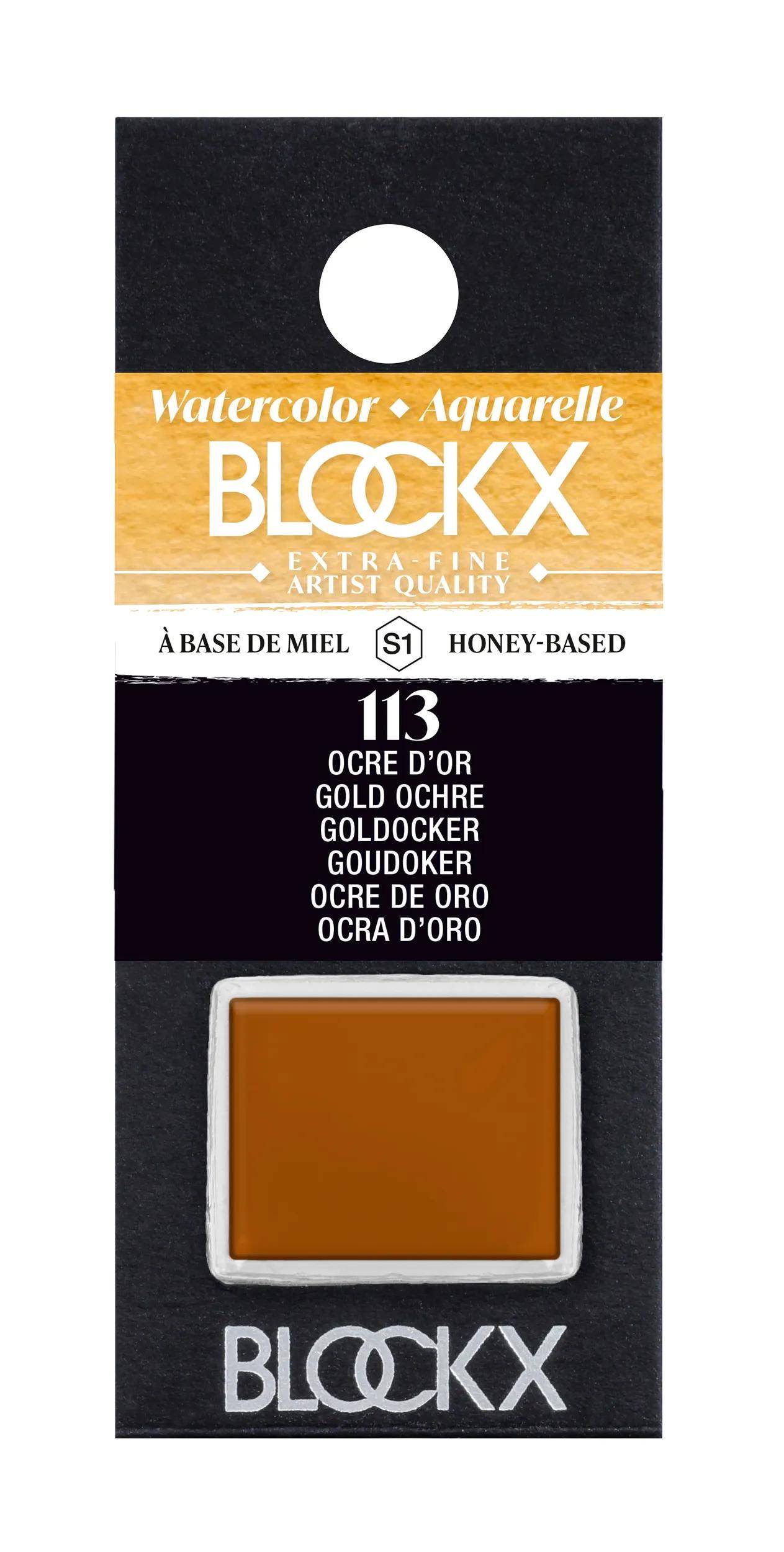 Blockx 3x Aquarellfarbe, Ockergold - 1/2 Näpfchen 1,5ml - Ockergold 41113BXC