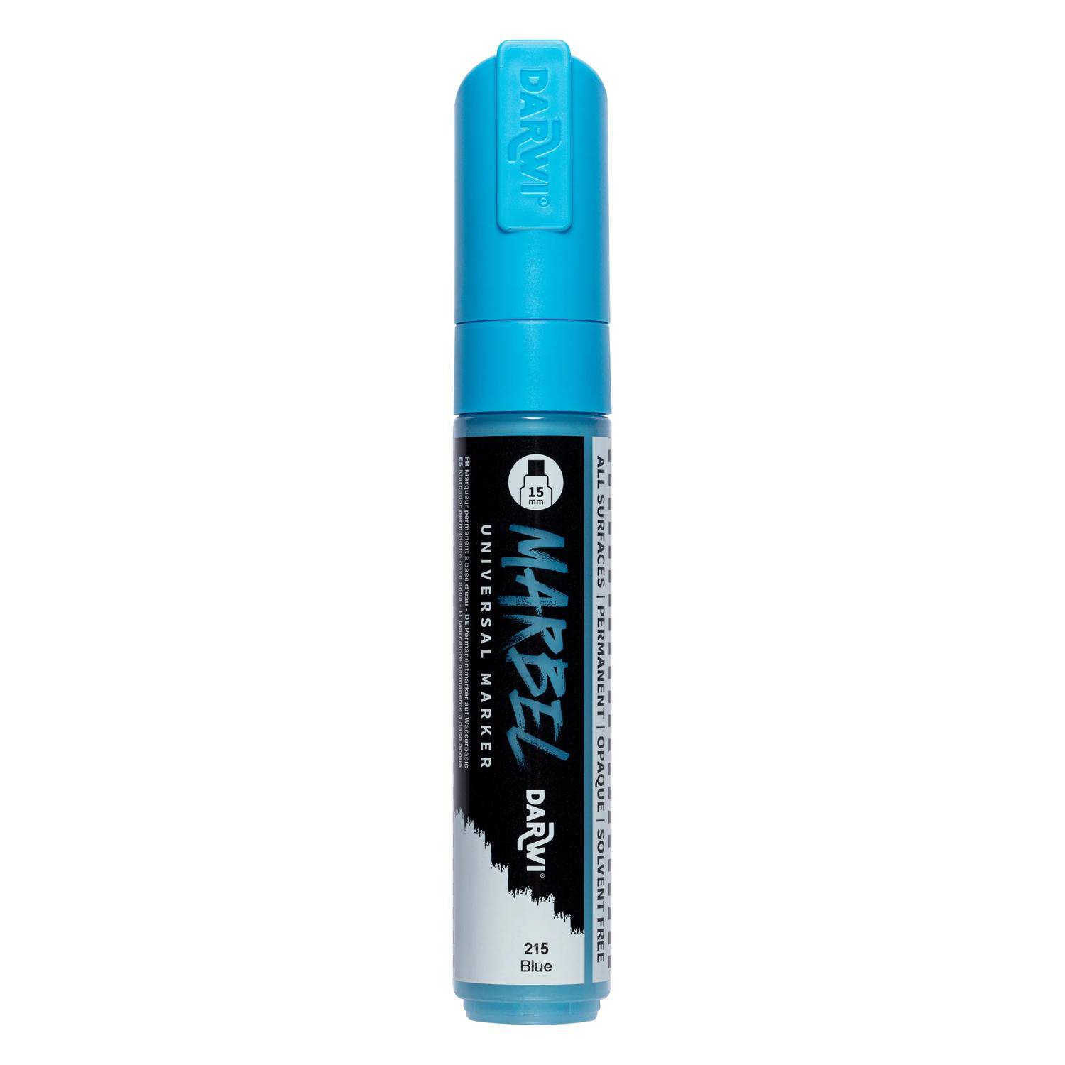 Darwi 3x Marker Acrylfarbe, rechteckige breite Spitze 15mm Blau DA0222015215C