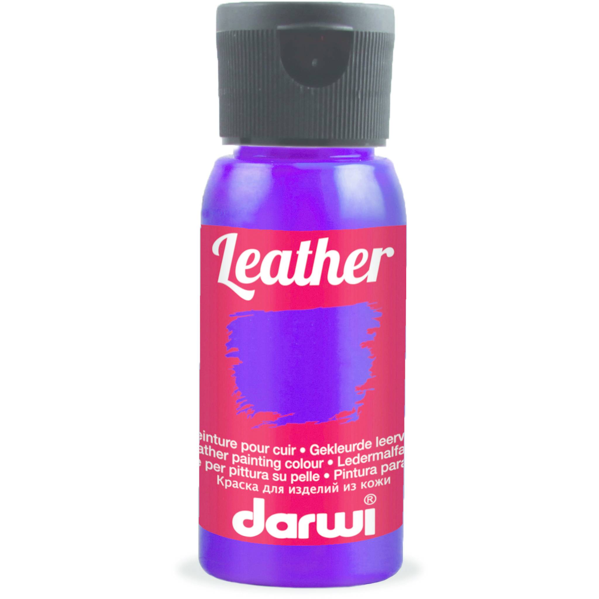 Darwi 4x DARWI Ledermalfarbe, Flasche 50ml, Violett - Violett DA0420050900C
