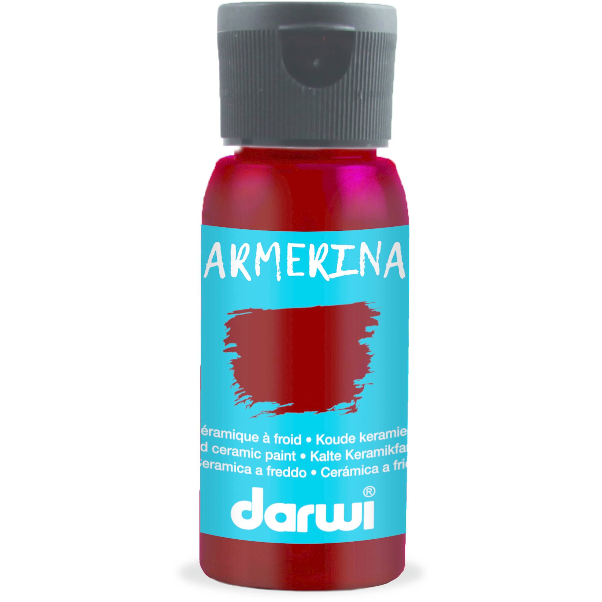 Darwi 4x Kalte Keramikfarbe, Flasche 50ml, Kirschrot Kirschrot DA0380050470C