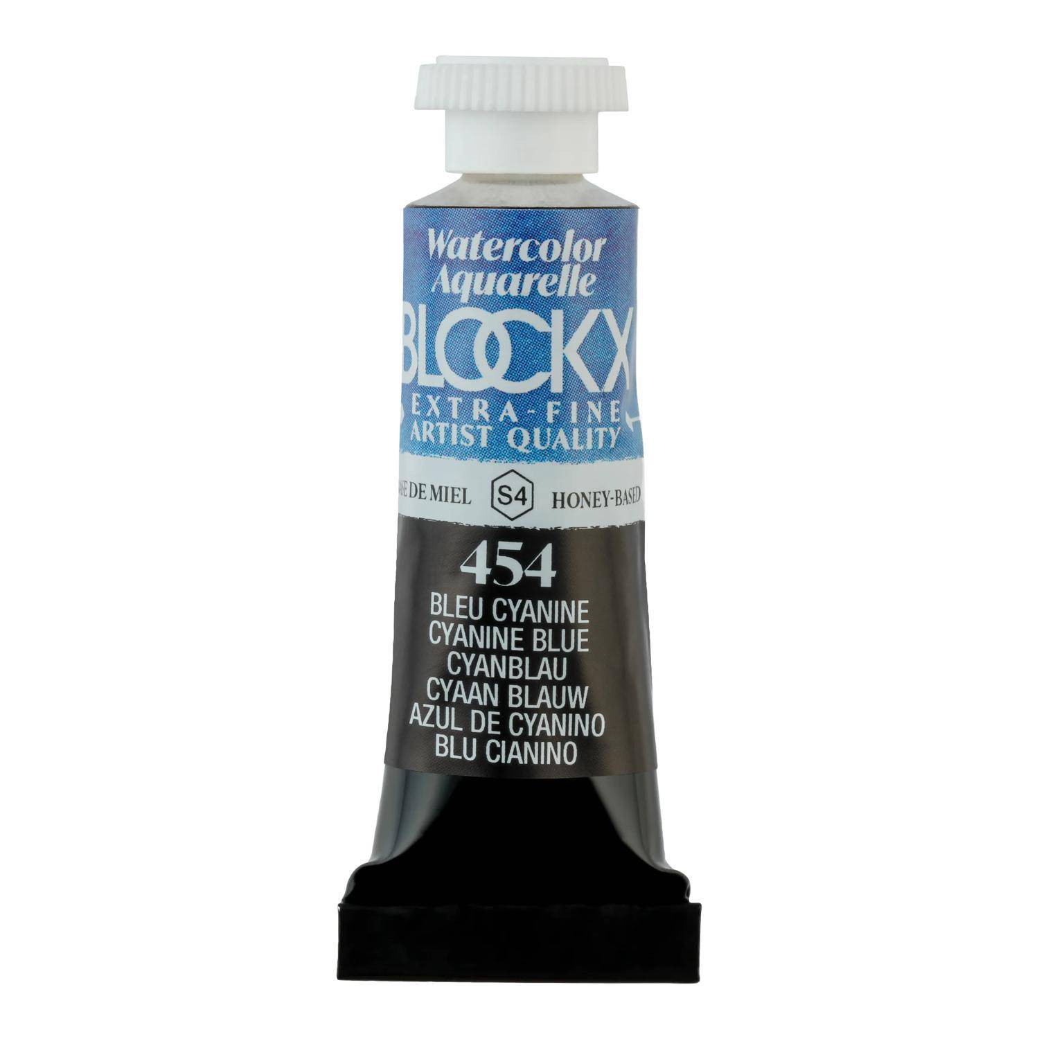 Blockx 3x Aquarellfarbe, Cyanblau - Tube 5ml - Blau Cyanine 43454BXC