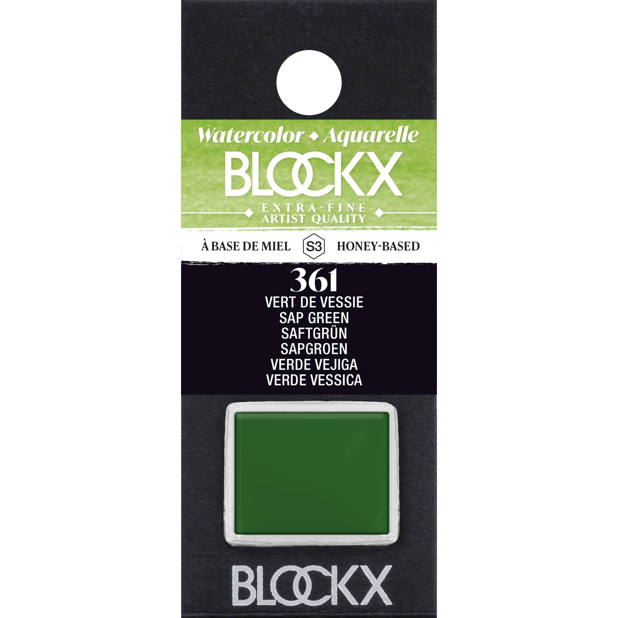 Blockx 3x Aquarellfarbe, Saftgrün - 1/2 Näpfchen 1,5ml - Saftgrün 41361BXC
