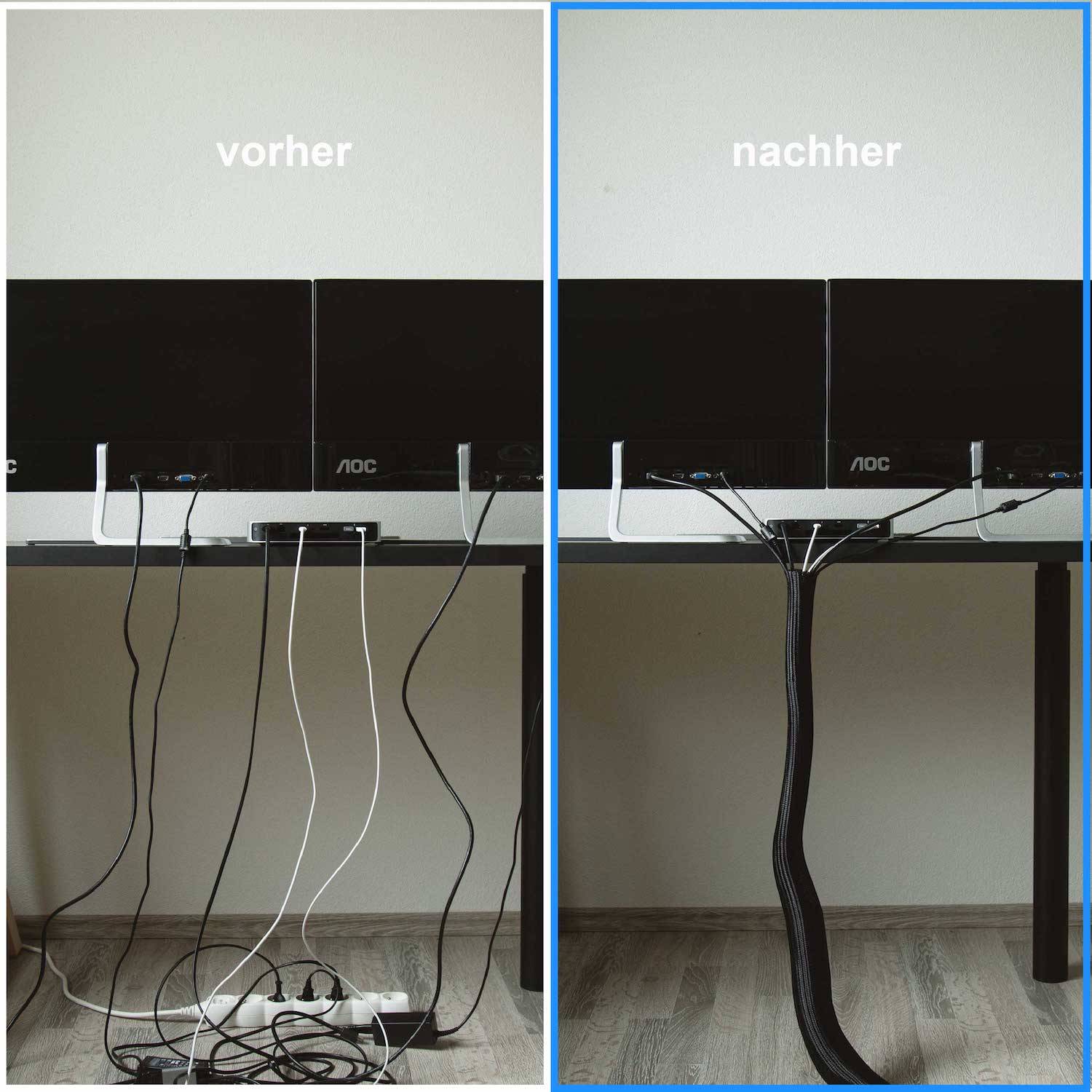 Gewebeschlauch Geflechtschlauch selbstschließend Kabel Schutz Schlauch Schlitz 3mm