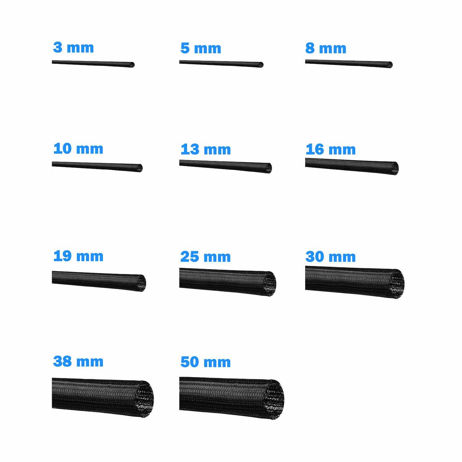 Gewebeschlauch Geflechtschlauch selbstschließend Kabel Schutz Schlauch Schlitz 8mm