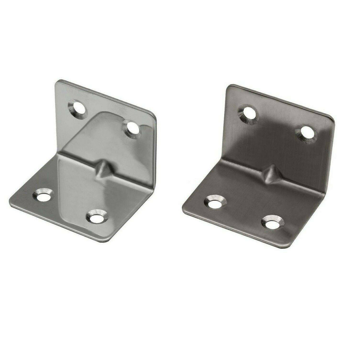 10x Edelstahl Winkelverbinder 32x32x38mm Lochwinkel Verbinder Holzverbinder 5-05 Chrom