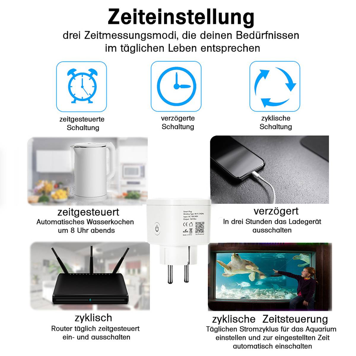 Offgridtec Smart Plug Intelligente Steckdose WiFi mit Smart Life- oder Tuya App-Steuerung