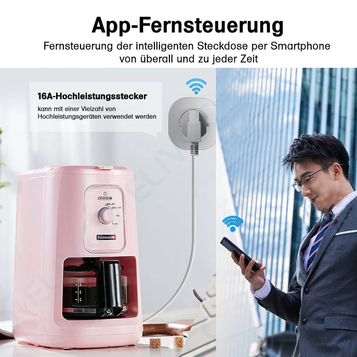 Offgridtec Smart Plug Intelligente Steckdose WiFi mit Smart Life- oder Tuya App-Steuerung