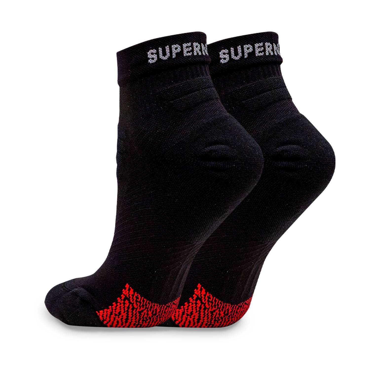 SuperNeuro Athletic Mini Crew Socken - schwarz - XL - Balance & Stabilität - VOXX HPT Muster - AirGrid-Zone - feuchtigkeitsregulierend & belüftet