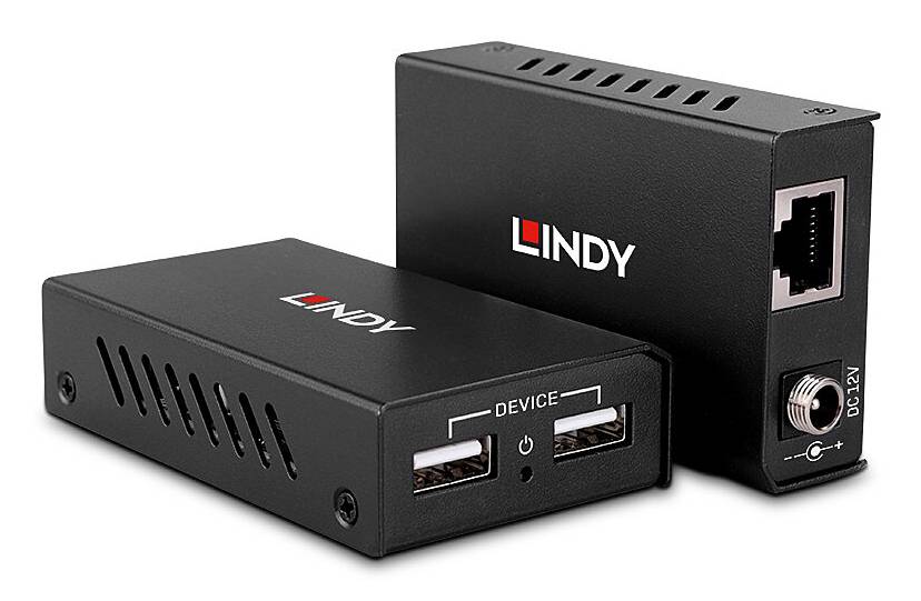 Lindy 43408, AV-Sender & -Empfänger, 100 m, Kabelgebunden, Schwarz