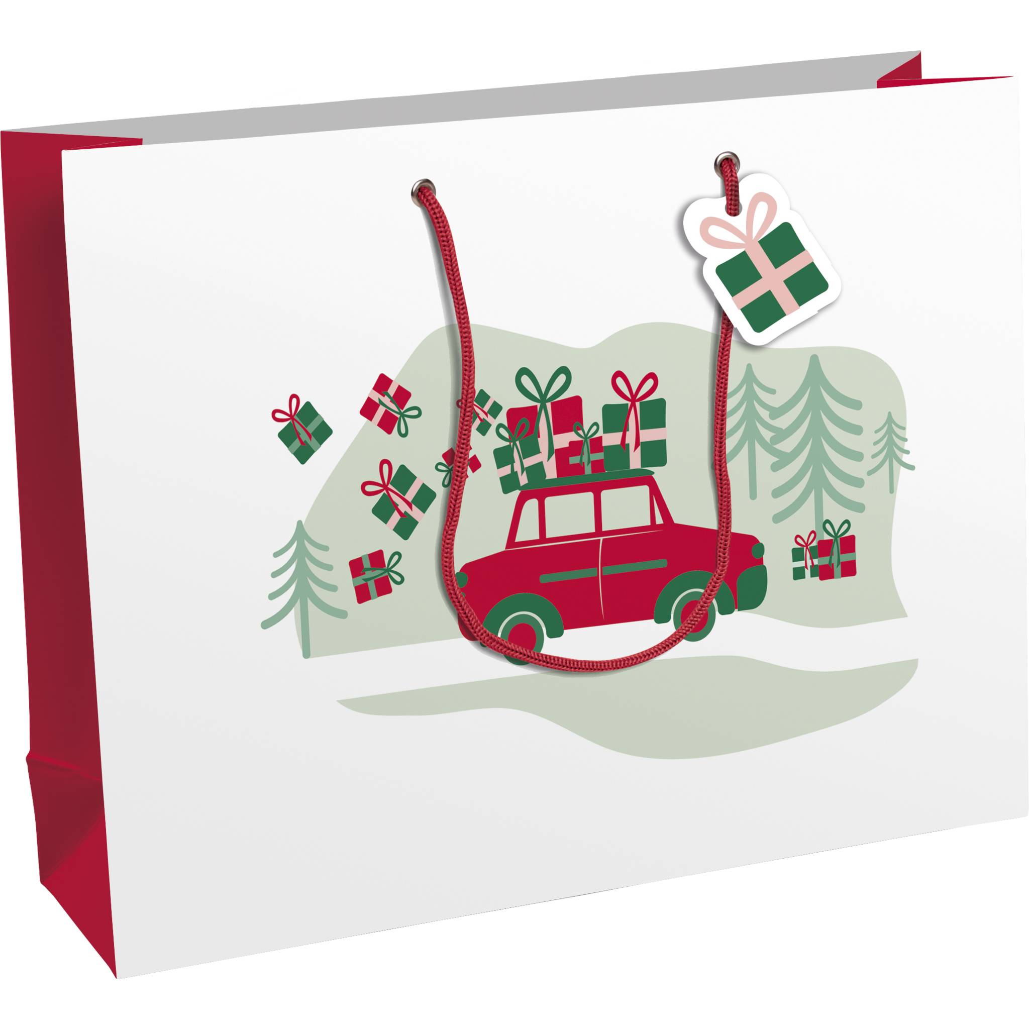 Clairefontaine 6x Geschenktasche, Hohoho, 37,3x11,8x27,5cm Weiß X-30876-6C