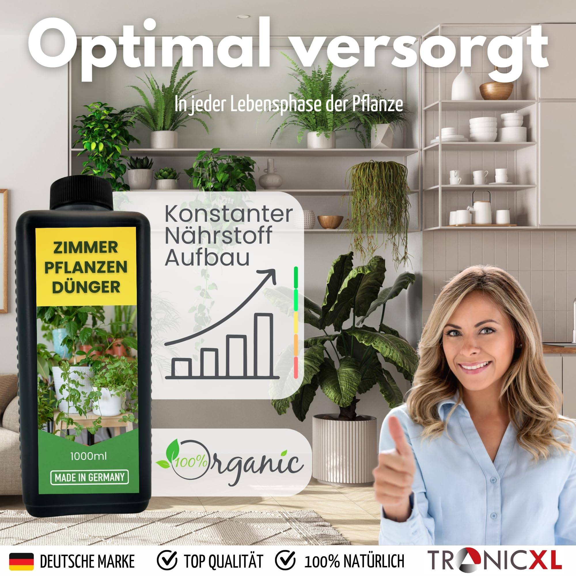 2L Zimmerpflanzendünger MADE IN GERMANY Universal Grünpflanzen Dünger flüssig 2000ml Flüssigdünger 2 Liter Zimmerpflanzen dünger Grünpflanzend