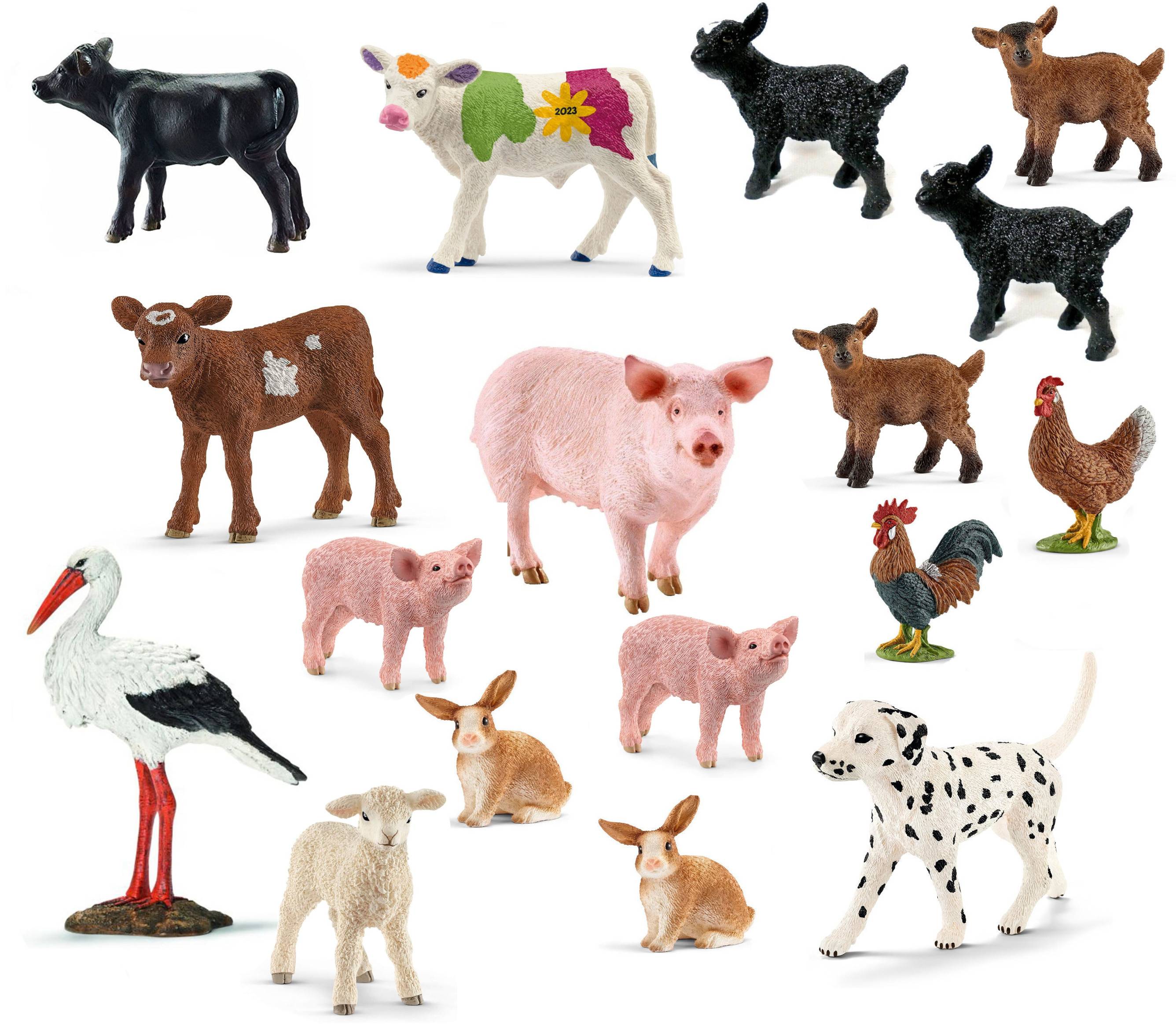 Schleich - Tierfiguren - Bauernhof-Set mit 17 Tieren Sammelfiguren Spielfiguren