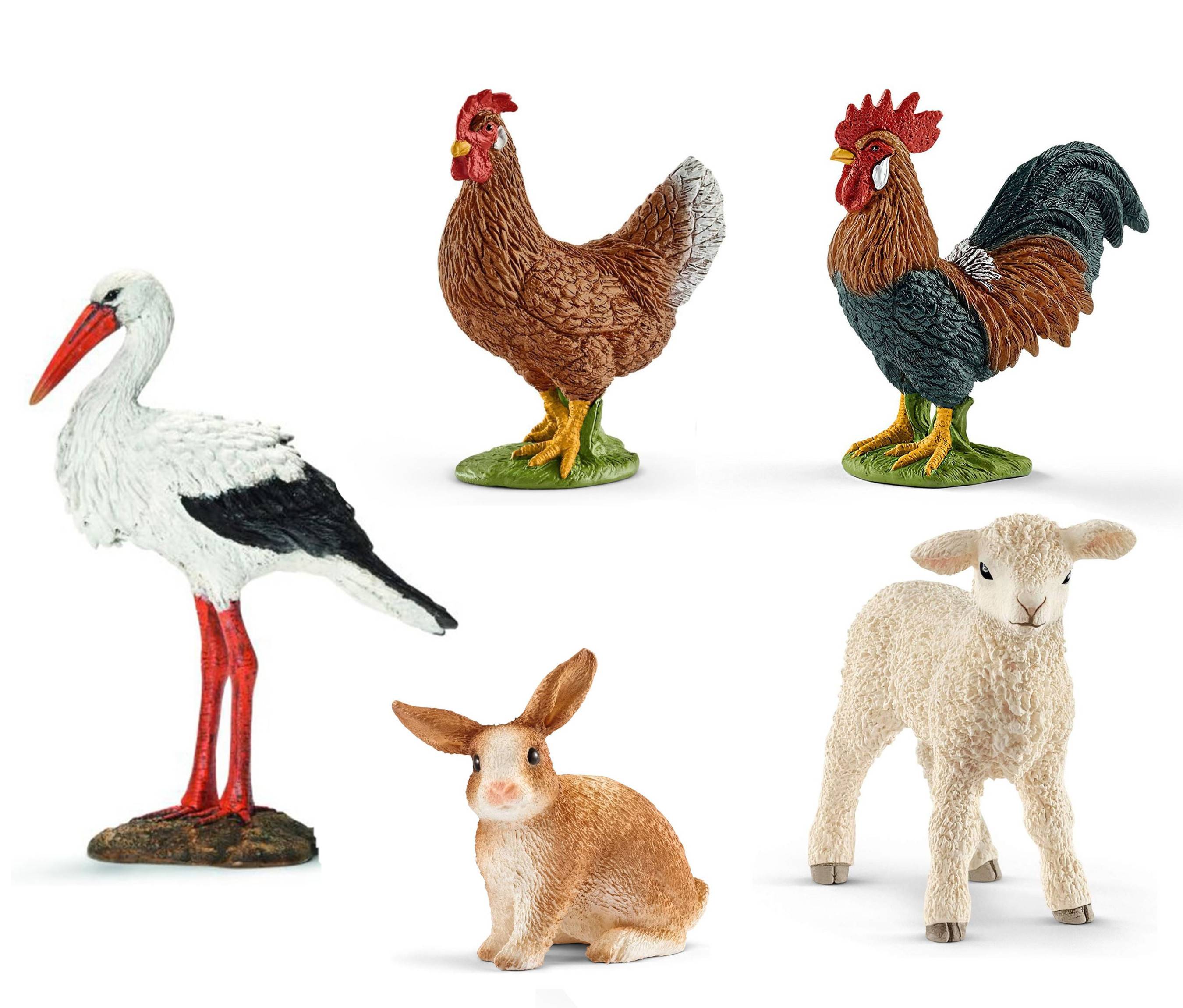 Schleich - Tierfiguren - Bauernhof-Set mit 17 Tieren Sammelfiguren Spielfiguren