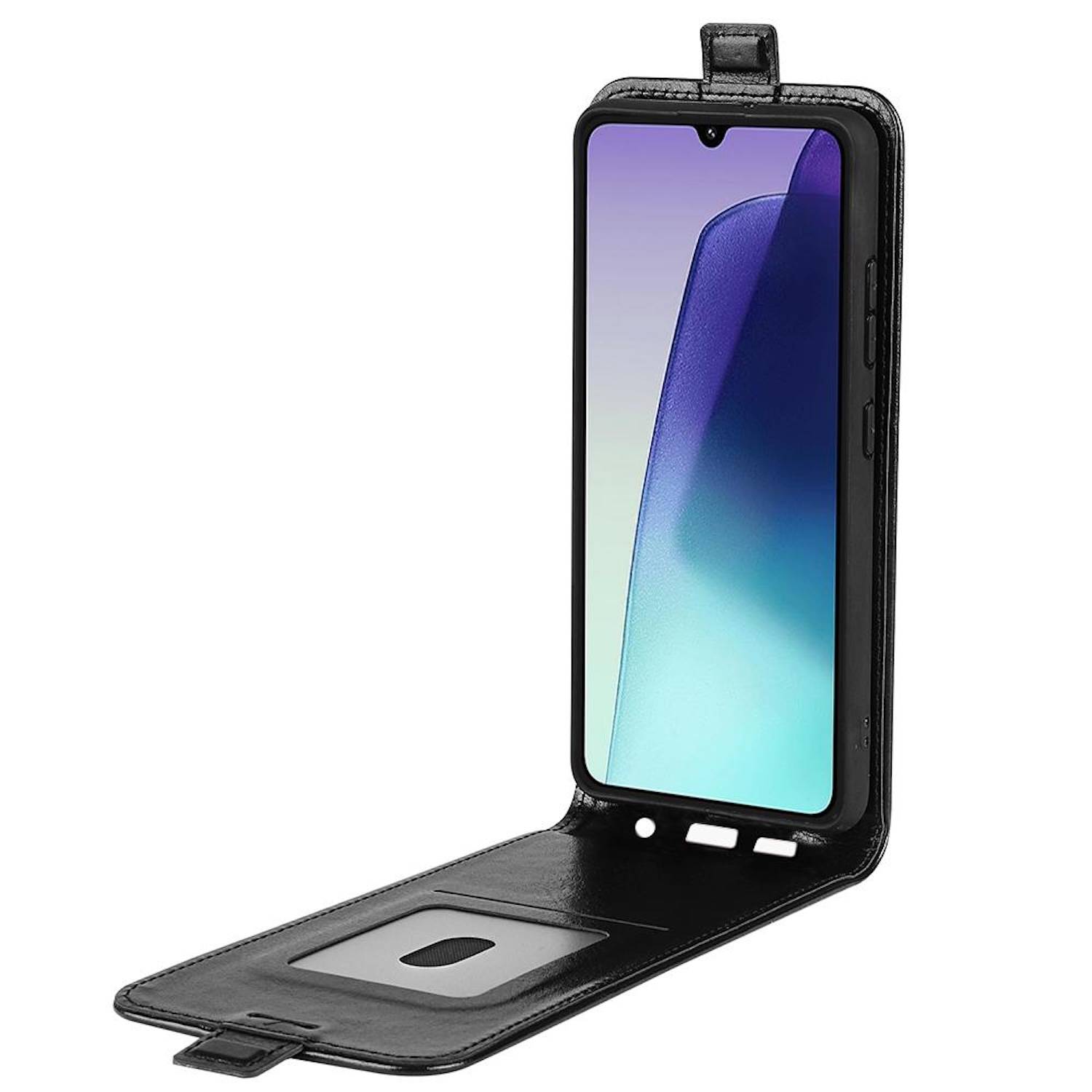 Für Xiaomi Redmi 14C 4G Vertikale Flip Handy Tasche Hülle Cover Schutz Schwarz