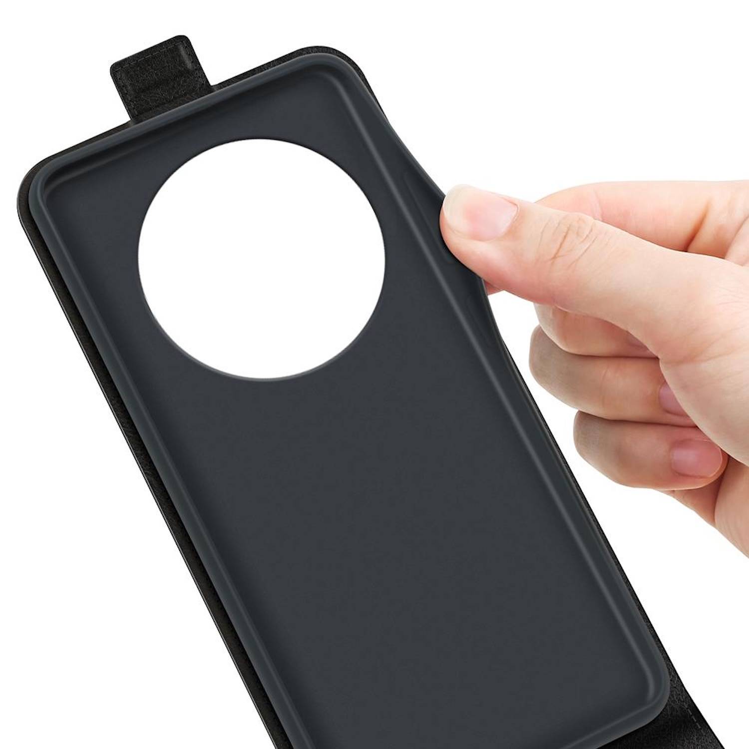Für Xiaomi Redmi 14C 4G Vertikale Flip Handy Tasche Hülle Cover Schutz Schwarz
