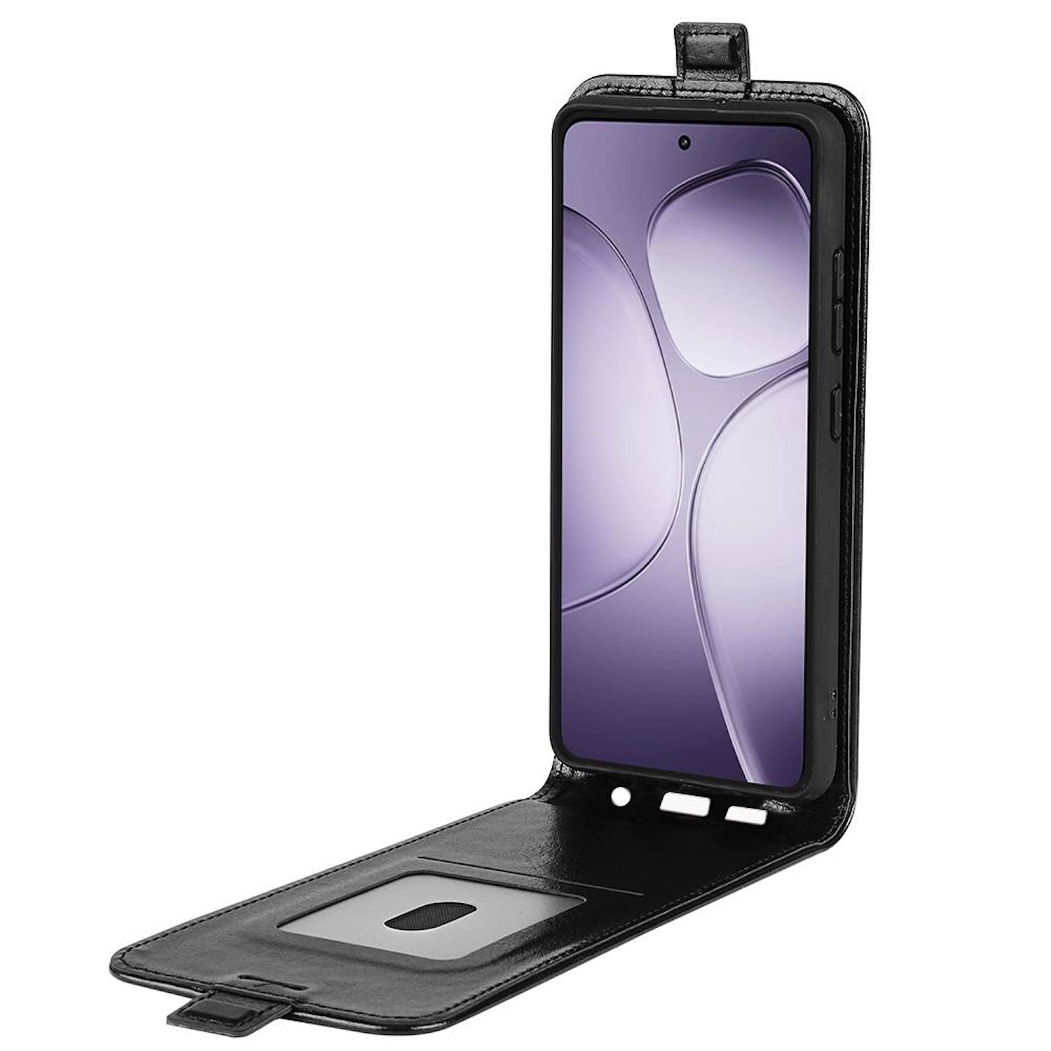 Für Xiaomi 14T Pro Vertikale Flip Handy Tasche Hülle Cover Schutz Case Schwarz