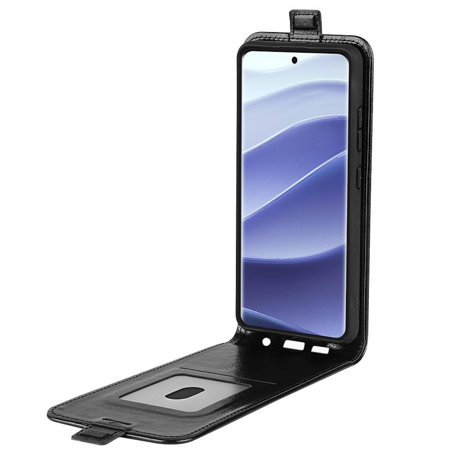Für Xiaomi Redmi Note 14 Pro 5G Vertikale Flip Tasche Cover Schutz Hülle Schwarz