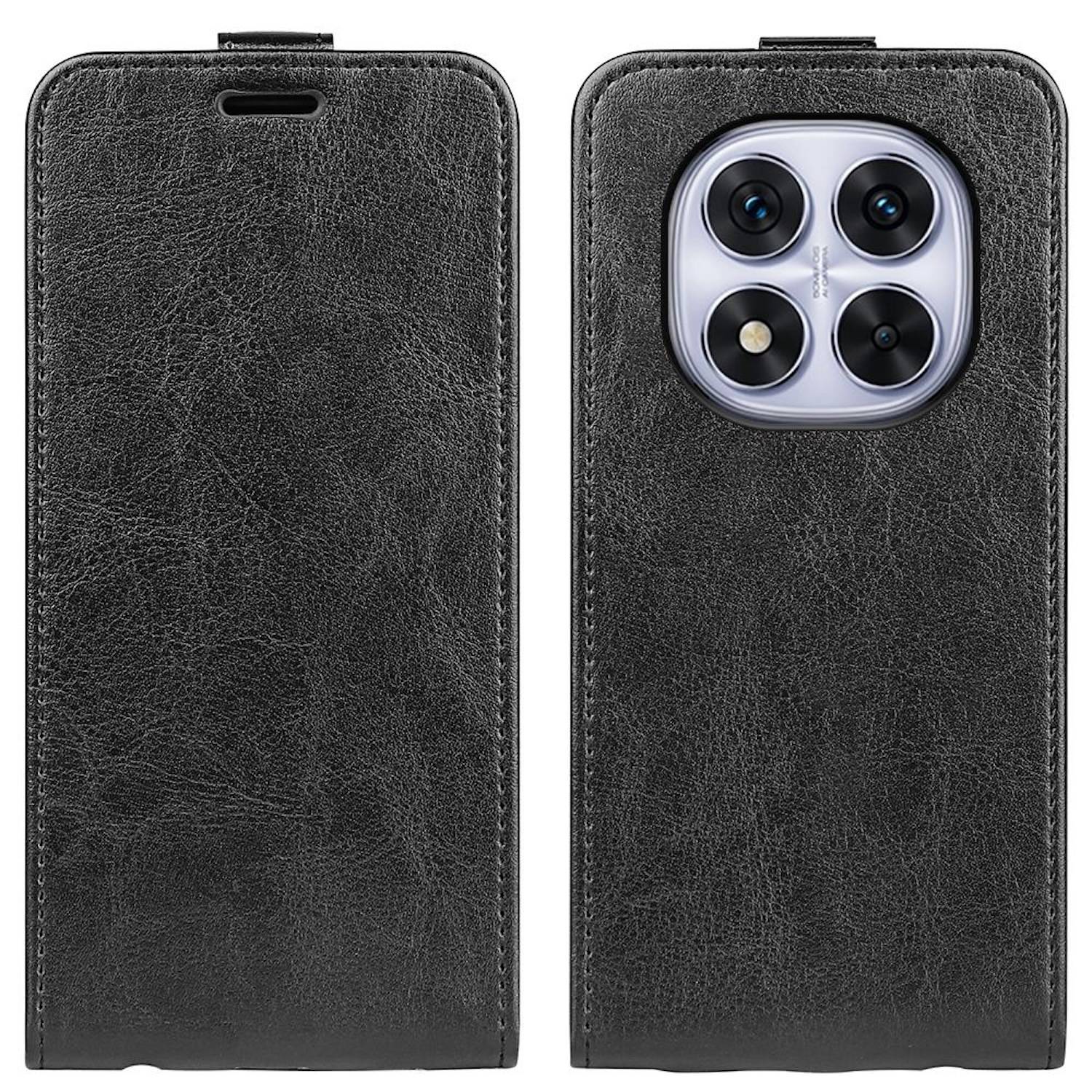 Für Xiaomi Redmi Note 14 Pro 5G Vertikale Flip Tasche Cover Schutz Hülle Schwarz