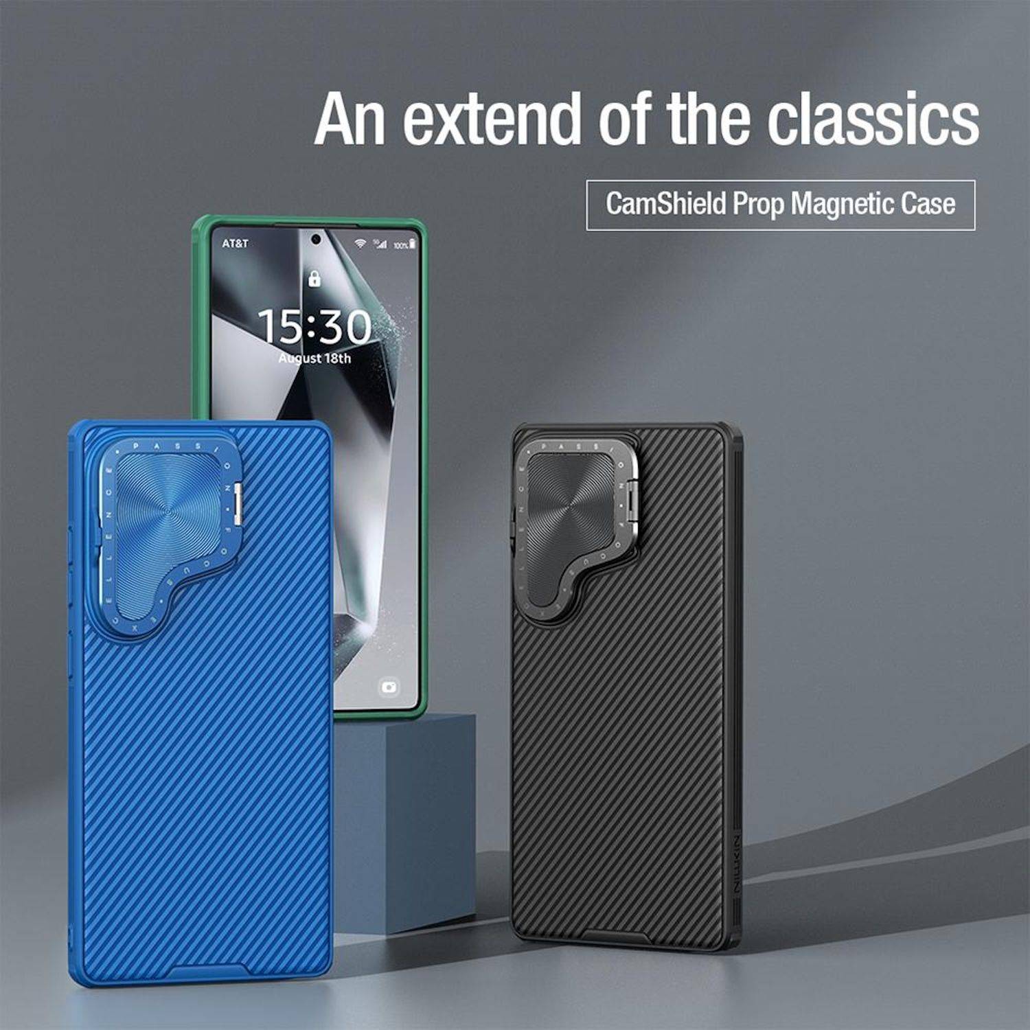 Für Samsung Galaxy S25 Ultra Design Kamera Shield MagSafe PC Hülle Cover Grün