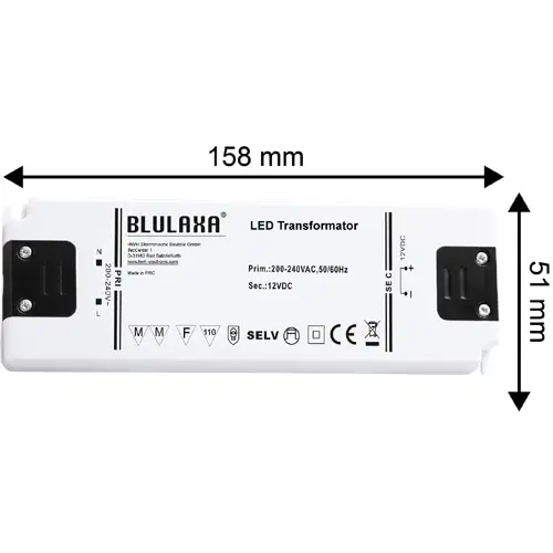 BLULAXA LED Netzteil, 30 W für 12 V- LED-Lampen u. Stripes BLULAXA LED Netzteil, 30 W für 12 V- LED-Lampen u. Stripes
