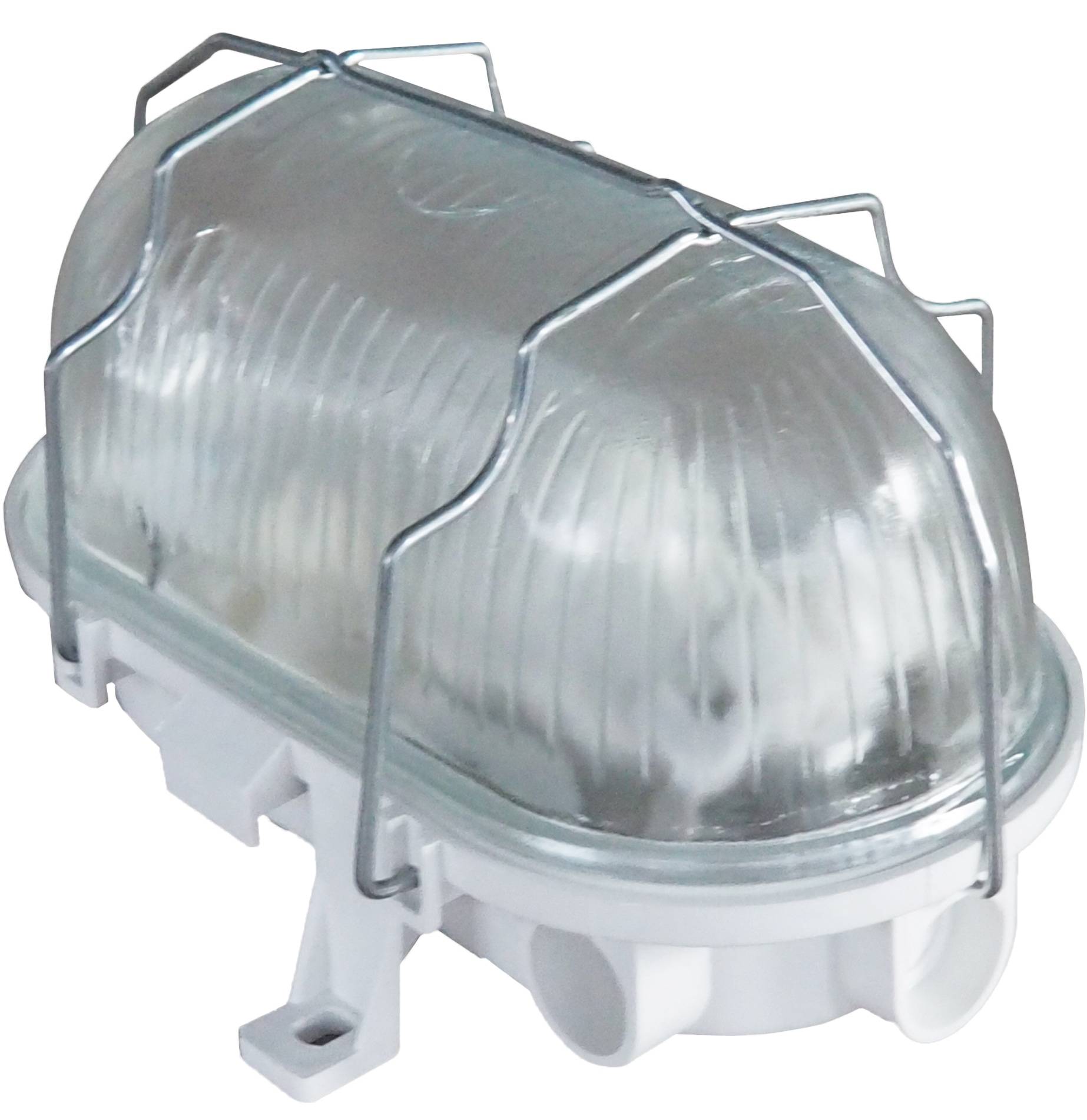 BLULAXA Kellerleuchte Basis vari, Metallkorb, Oval, weiß, E27, IP44