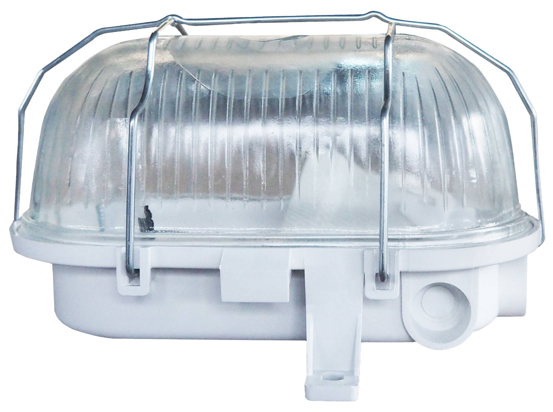 BLULAXA Kellerleuchte Basis vari, Metallkorb, Oval, weiß, E27, IP44