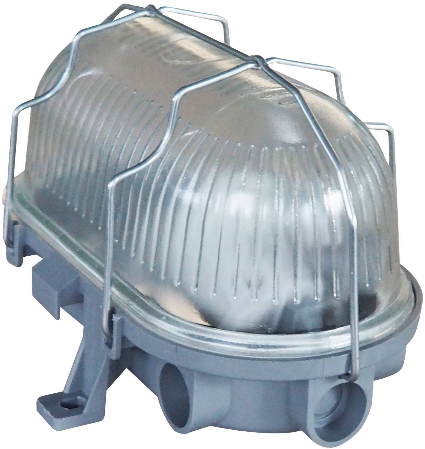 BLULAXA Kellerleuchte Basis vari, Metallkorb, Oval, grau, E27, IP44