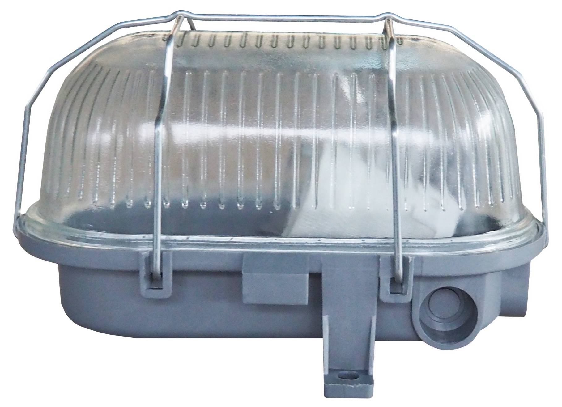 BLULAXA Kellerleuchte Basis vari, Metallkorb, Oval, grau, E27, IP44