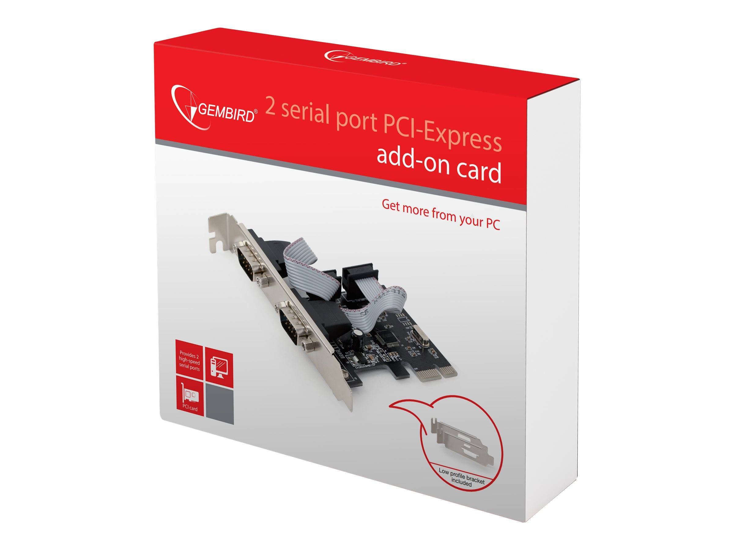 gembird PCI-Express-Zusatzkarte 2 seriellen Anschlüssen Multimedia-Technik PCI Express Karten