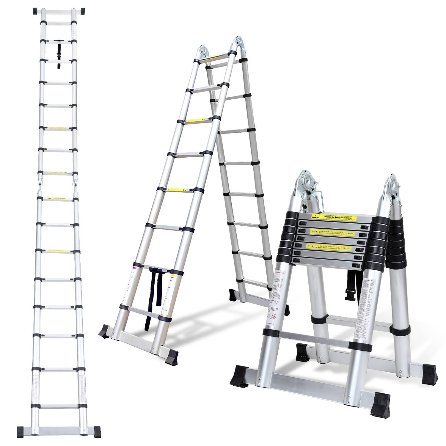 2,5m+2,5m Klappleiter Teleskopleiter Aluleiter Stehleiter Anlegeleiter Mehrzweckleiter Klappleiter