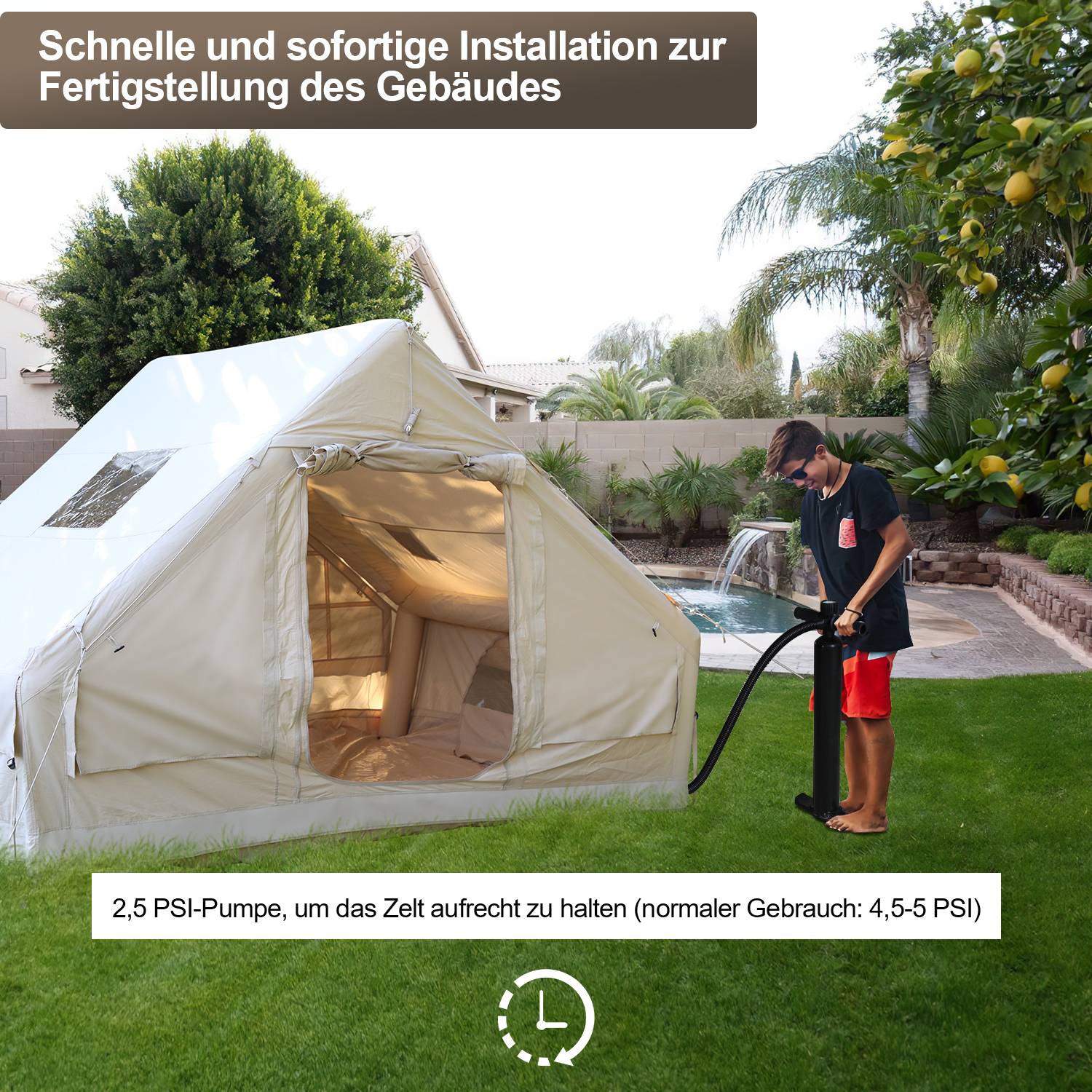 aufblasbares zelt Outdoor-Zelt, aufblasbares Campingzelt, Villa-Camp-Zelt, geeignet für regensicheres Reisen für viele Menschen, mit Baldachin 300x2