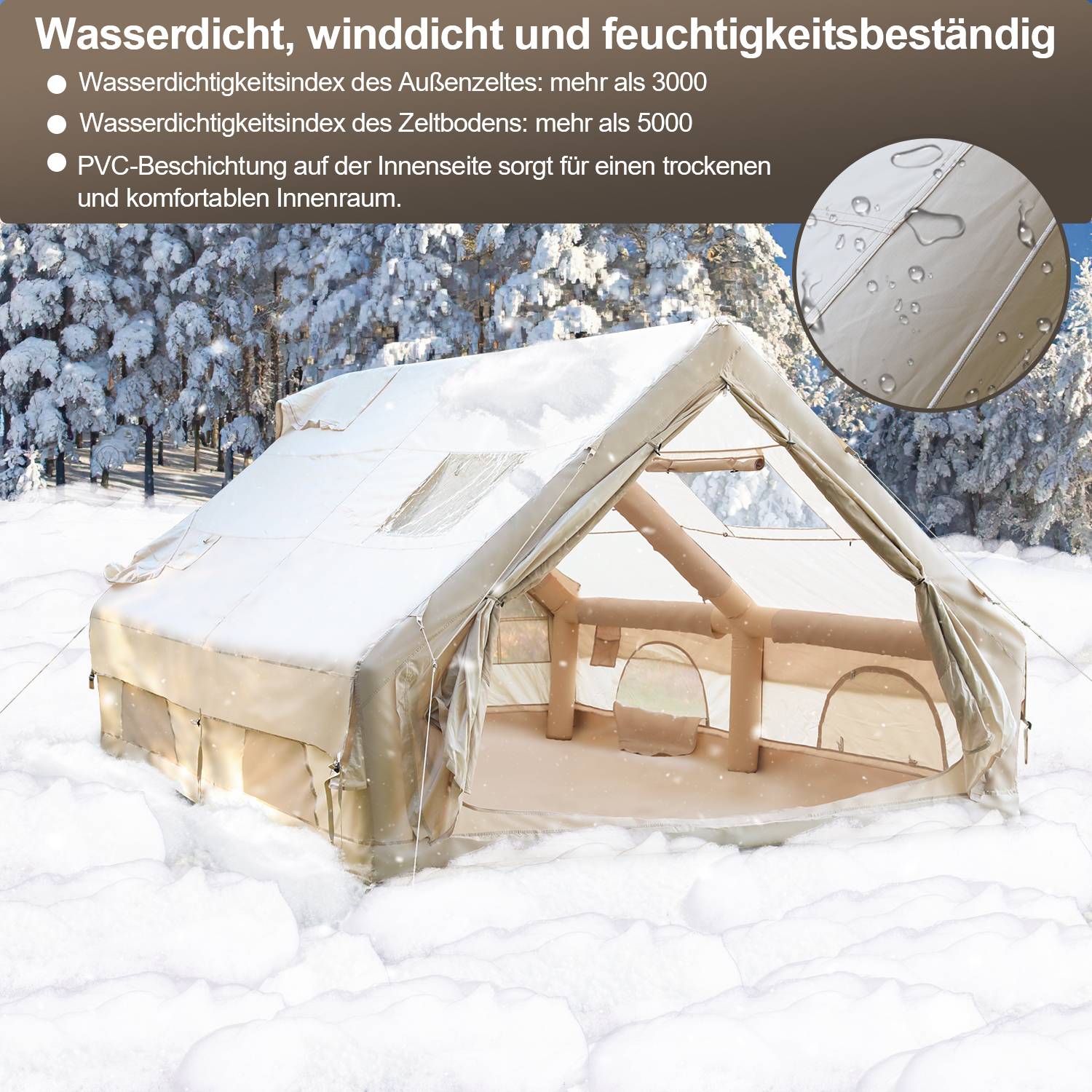 aufblasbares zelt Outdoor-Zelt, aufblasbares Campingzelt, Villa-Camp-Zelt, geeignet für regensicheres Reisen für viele Menschen, mit Baldachin 300x4