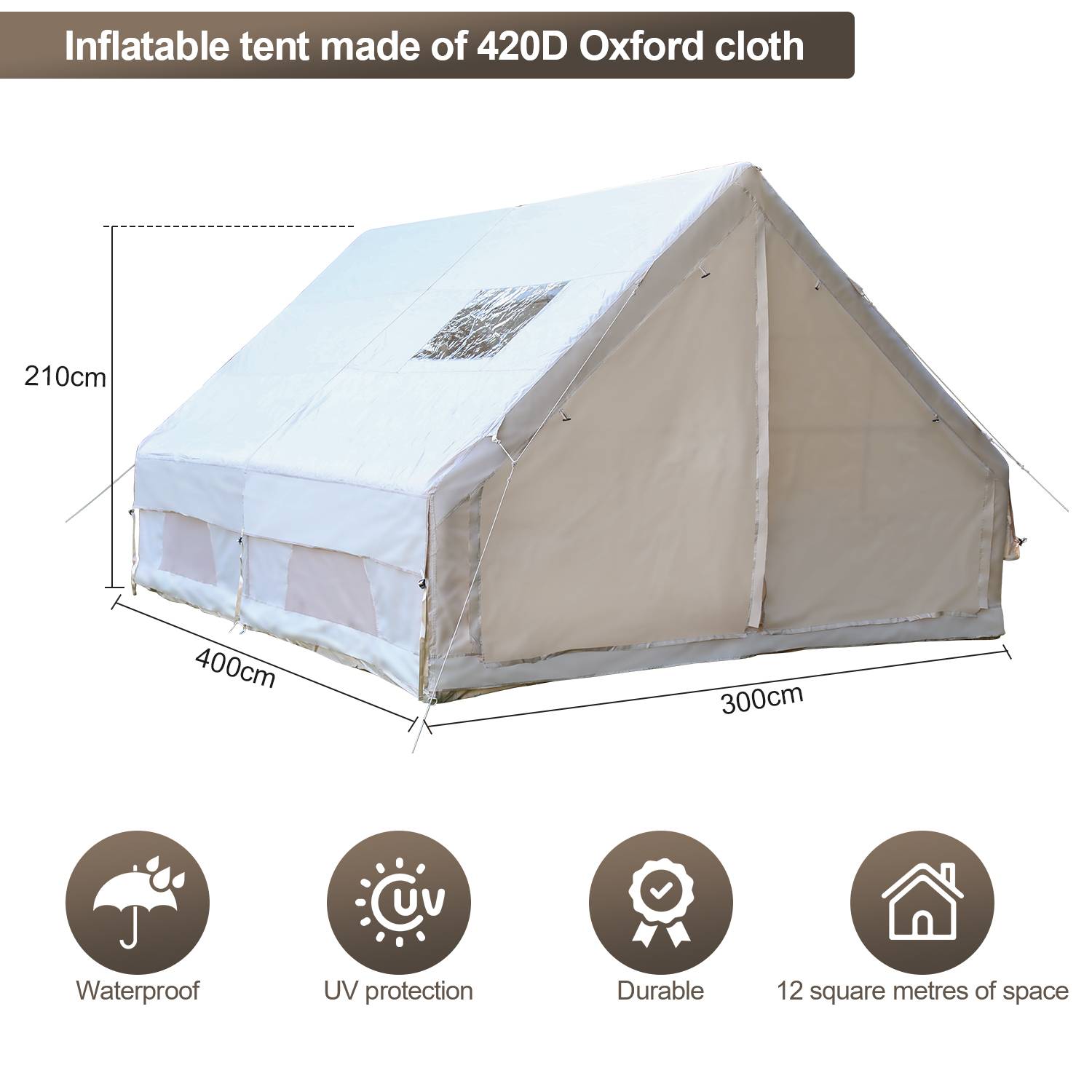 aufblasbares zelt Outdoor-Zelt, aufblasbares Campingzelt, Villa-Camp-Zelt, geeignet für regensicheres Reisen für viele Menschen, mit Baldachin 300x4