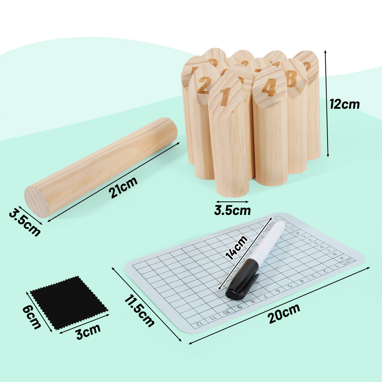 Kubb Finnische Spiel Holzwurfspiel Wurfspiele für draußen Holz-Kegel Finnische Outdoor Spiele Erwachsene & Kinder