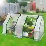 Gewächshaus 180x90x90cm Foliengewächshaus für draußen Treibhaus mit Reißverschluss und 2 Fenstern weiß Gewächshaus 180x90x90cm Foliengewächshaus für draußen Treibhaus mit Reißverschluss und 2 Fenstern weiß