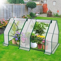 Gewächshaus 180x90x90cm Foliengewächshaus für draußen Treibhaus mit Reißverschluss und 2 Fenstern weiß Gewächshaus 180x90x90cm Foliengewächshaus für draußen Treibhaus mit Reißverschluss und 2 Fenstern weiß
